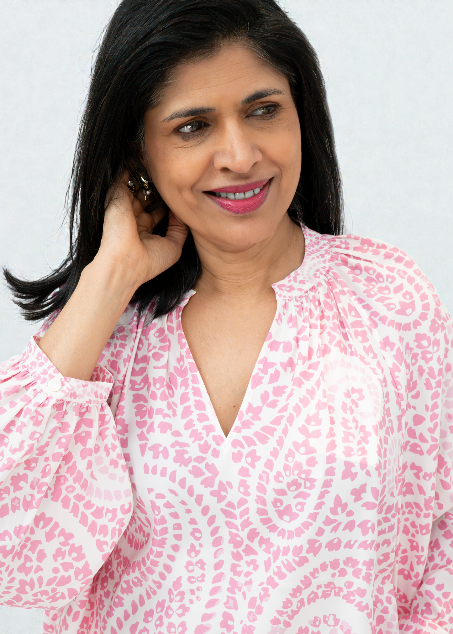 Herzen's - Silk Paisley Peasant Blouse With Billow Sleeve