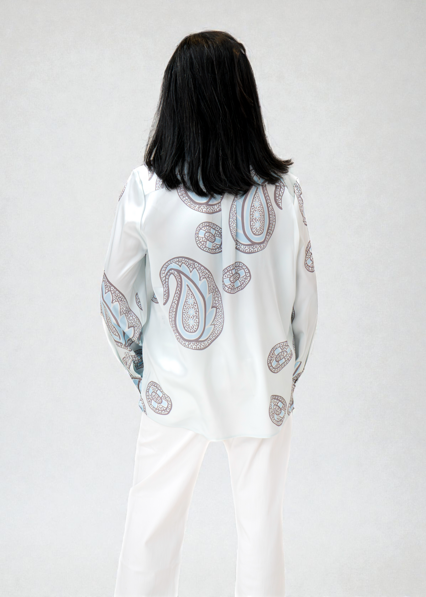 Herzen's - Silk Tone On Tone Paisley Print Blouse