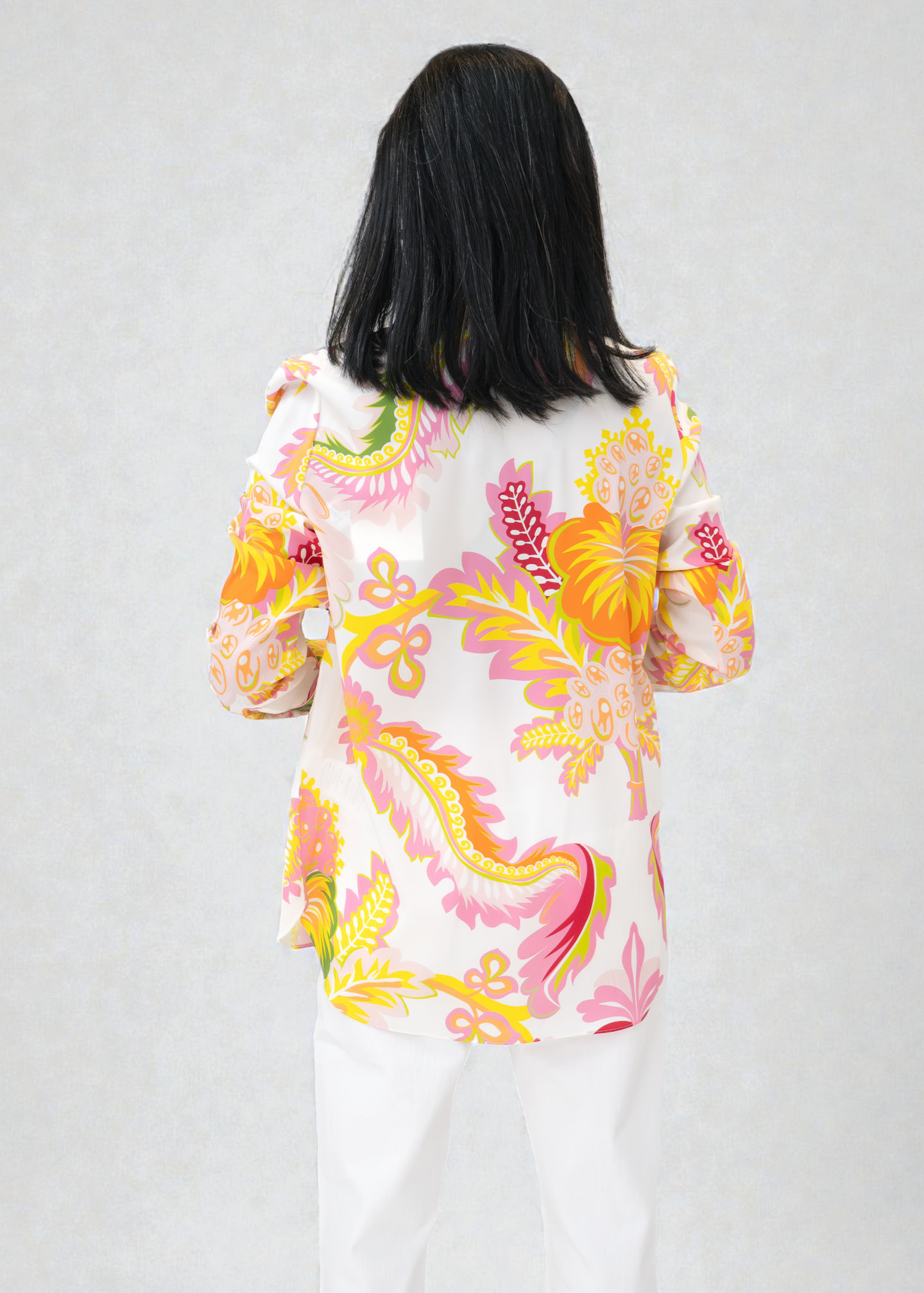 Herzen’s - Silk Print Henley Blouse