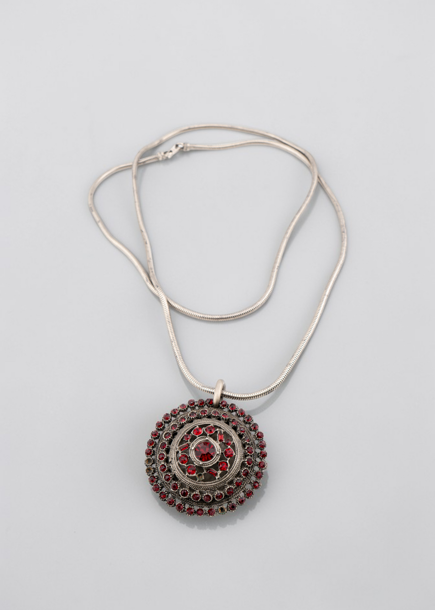 Pre-loved  - Circular Red Crystal Long Necklace