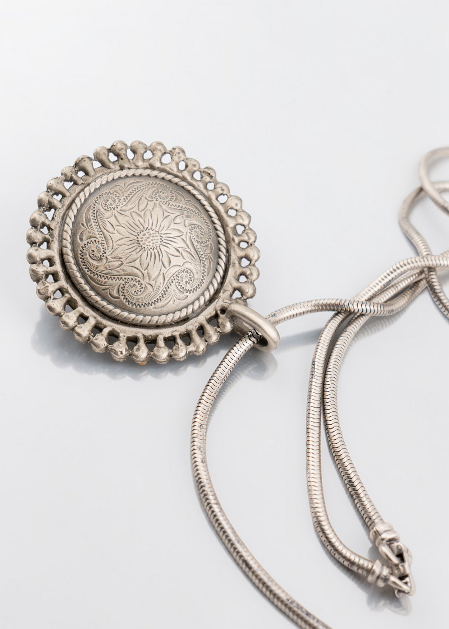 Pre-loved  - Circular Red Crystal Long Necklace