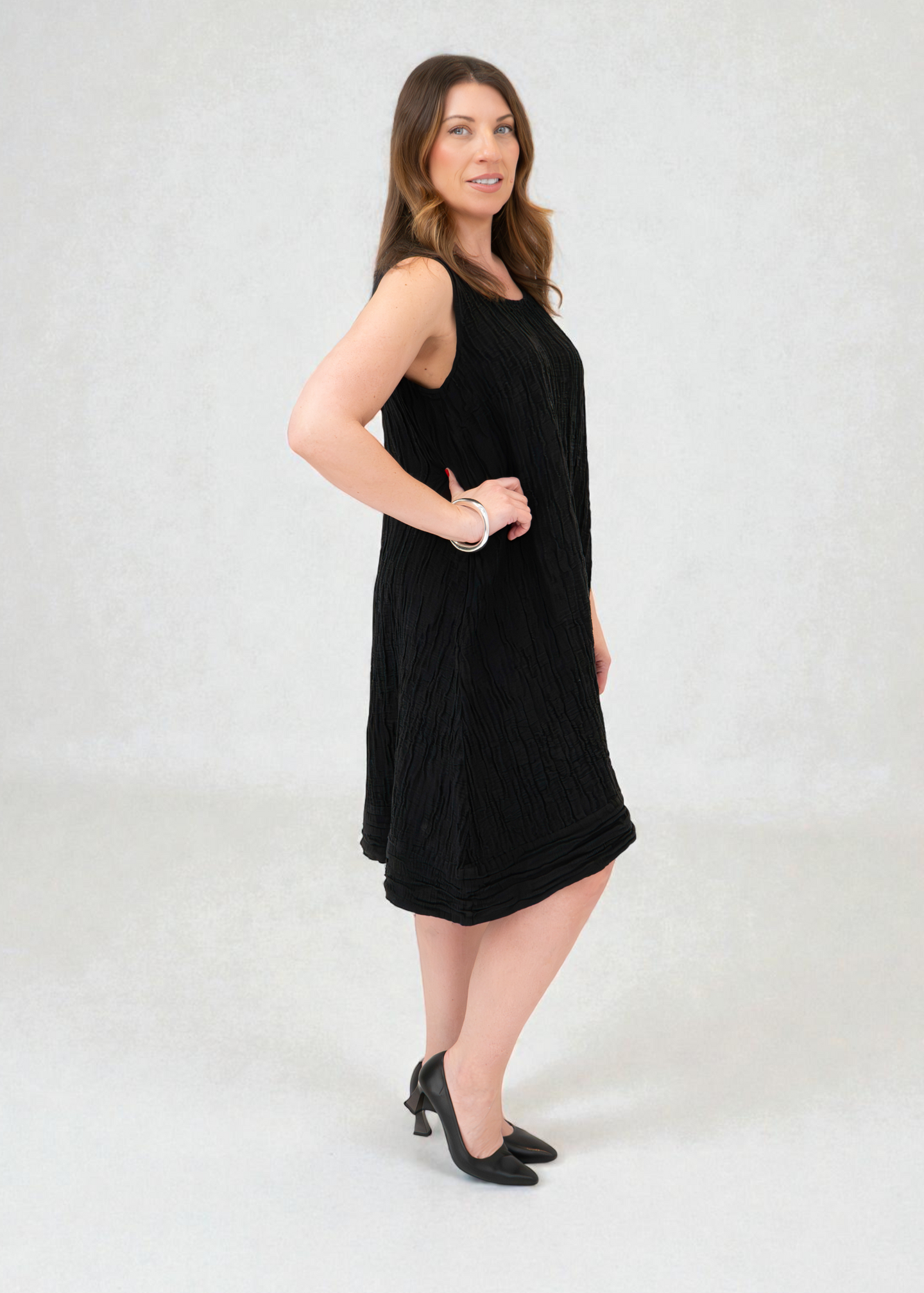 Grizas - Sleeveless Crinkled Silk Linen Dress