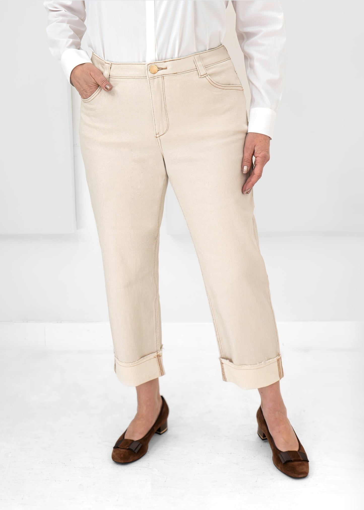 Wit & Wisdom - High Rise Boyfriend Jean with Frayed Cuff