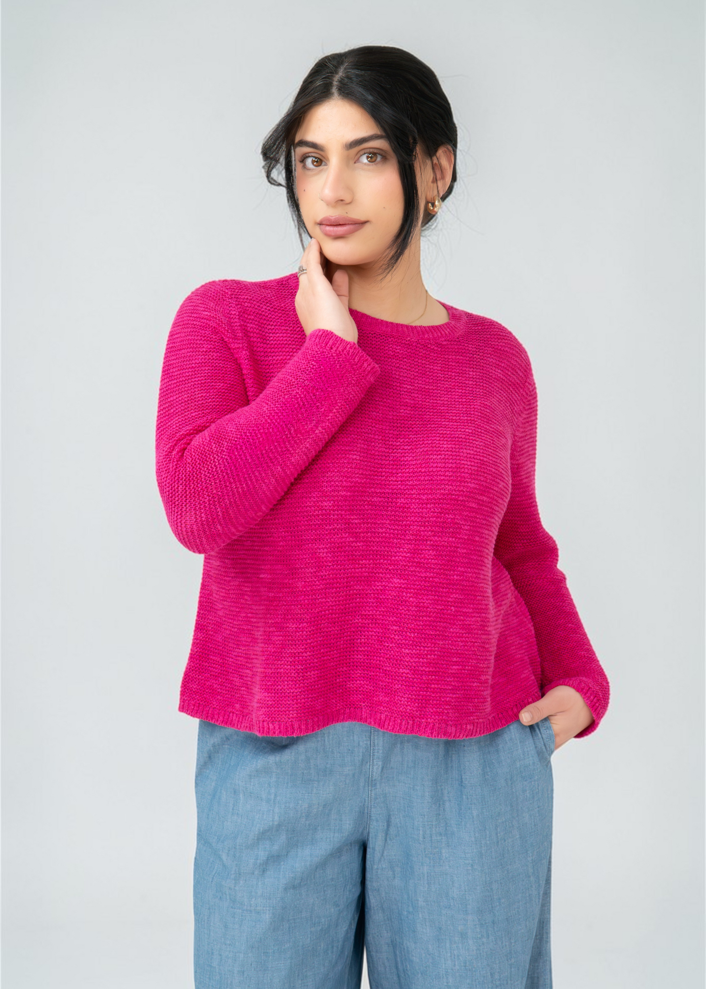 Eileen Fisher - Organic Linen Cotton Slub Crew Neck Top