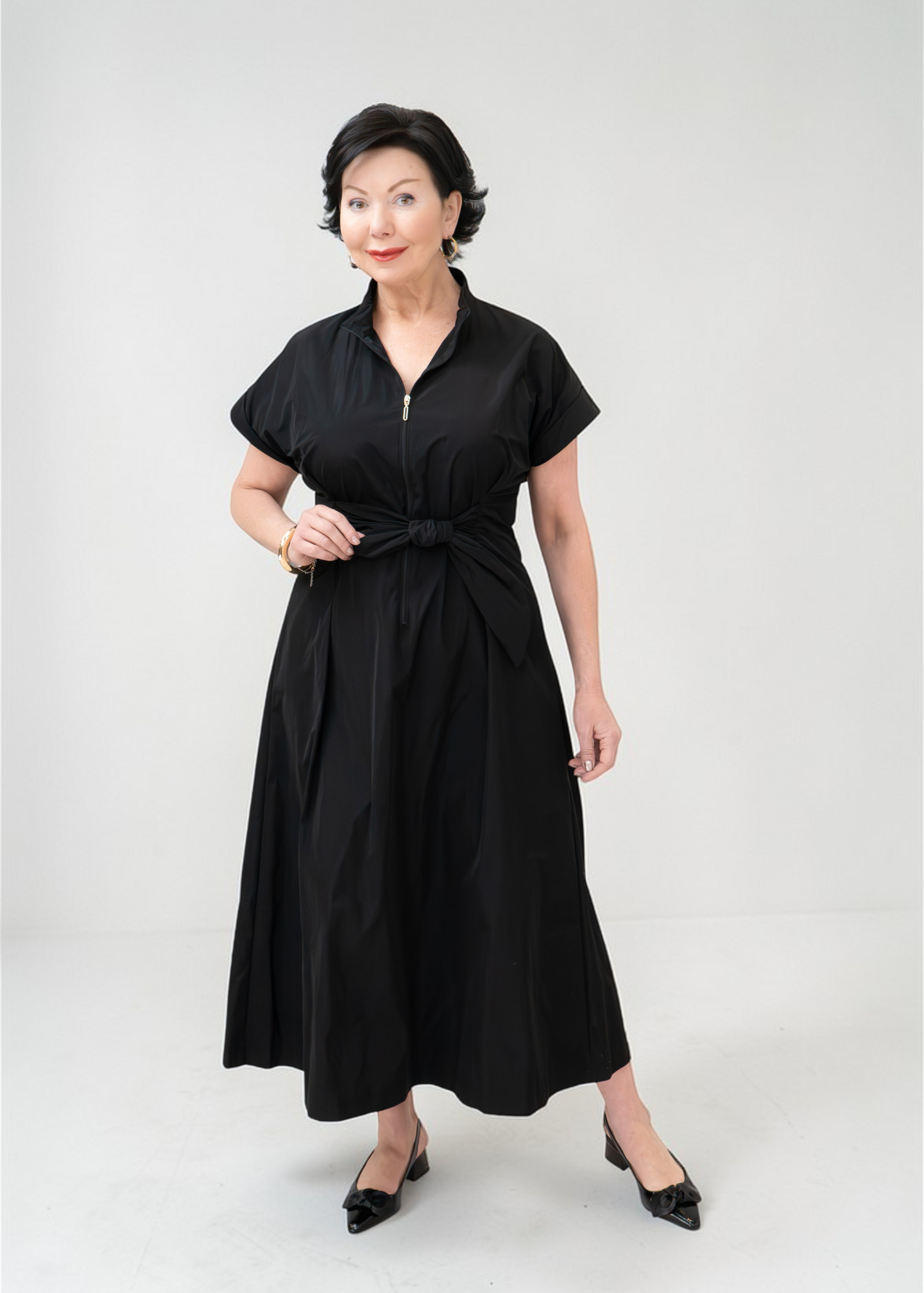 Joseph Ribkoff - Memory Fit And Flare Dress With Tie Waist