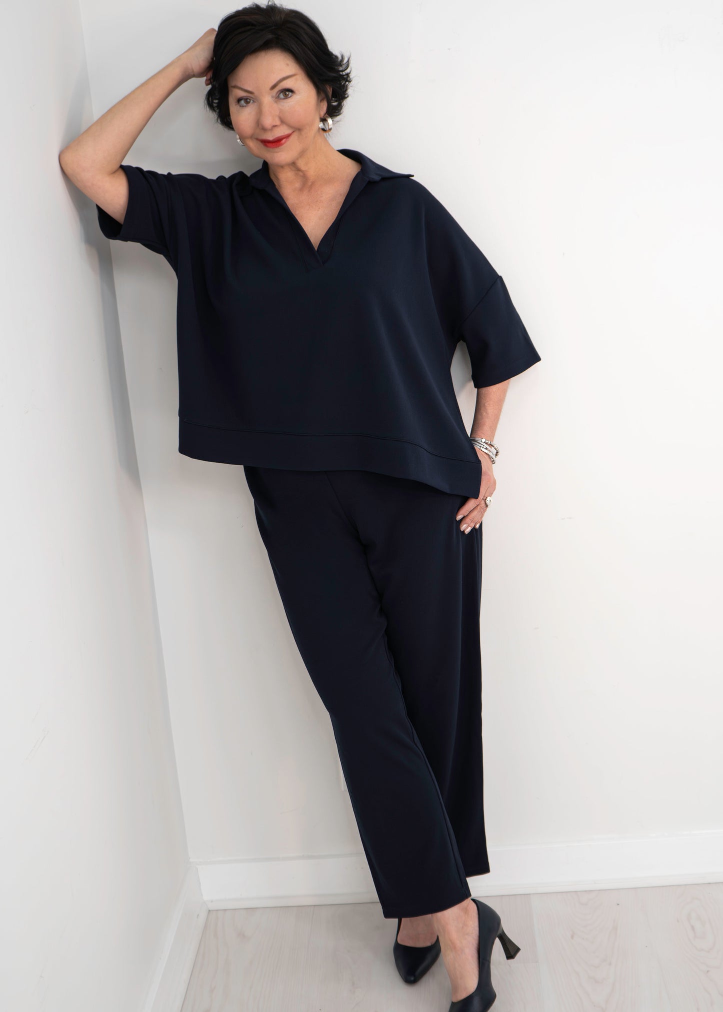 Haut polo en crêpe Shepherd's