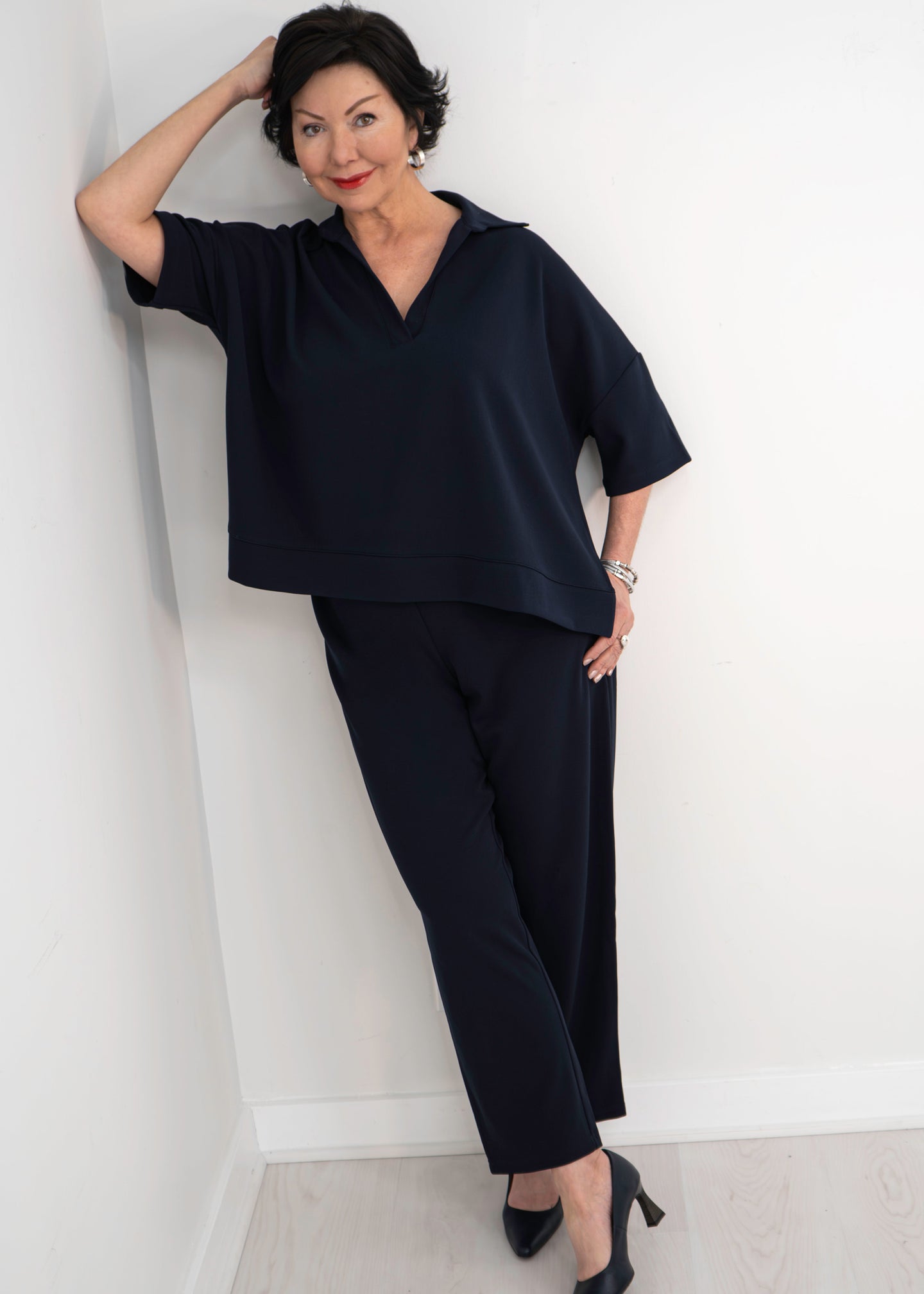 Haut polo en crêpe Shepherd's