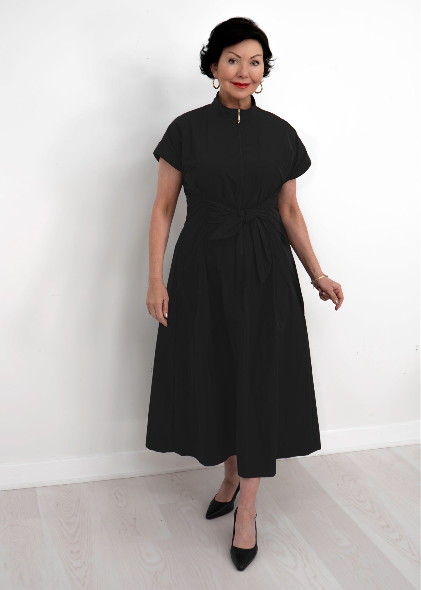 Joseph Ribkoff - Memory Fit And Flare Dress With Tie Waist Joseph Ribkoff - Memory Fit And Flare Dress With Tie Waist