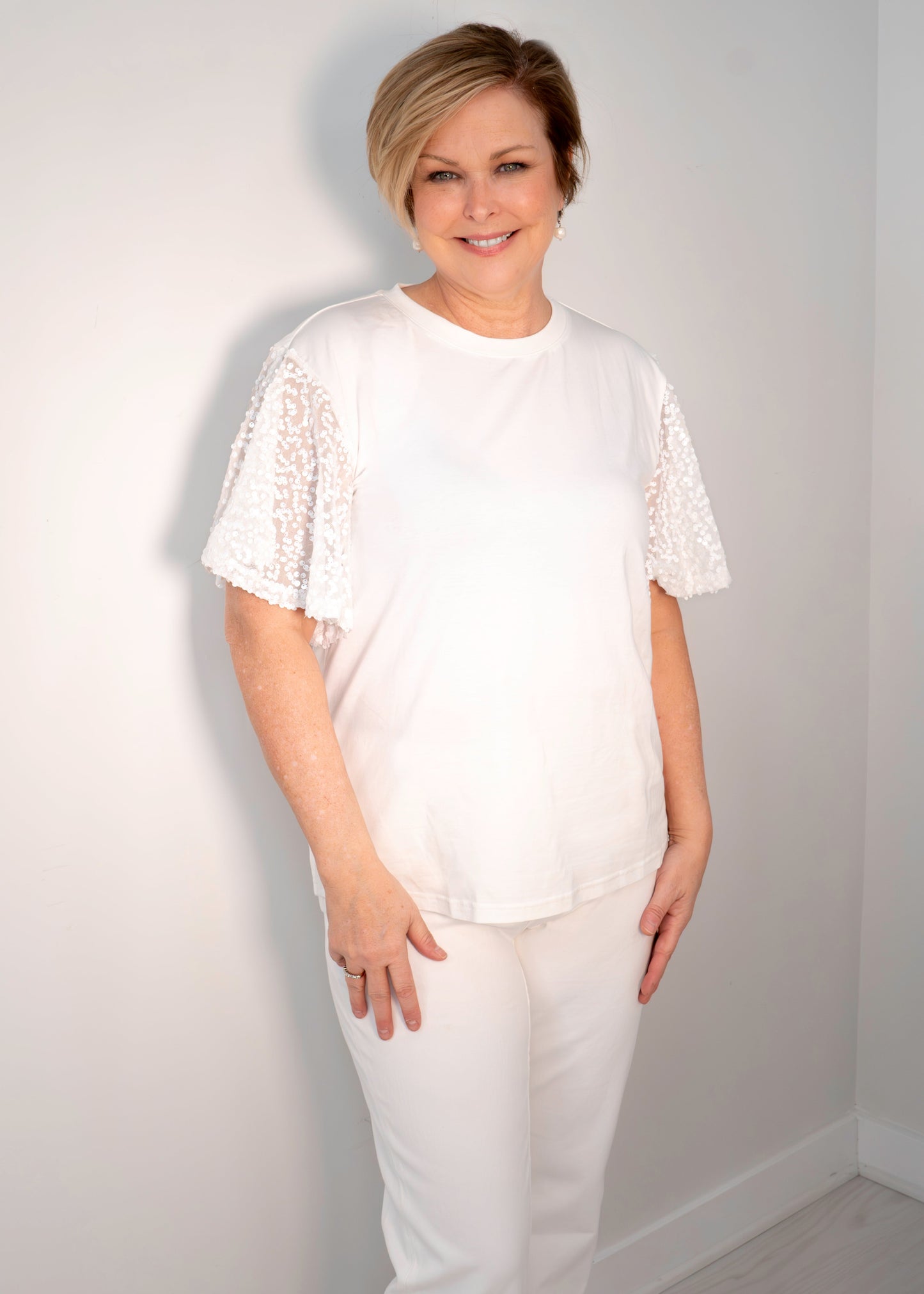 Yest - Kiana Sequin Sleeve Top