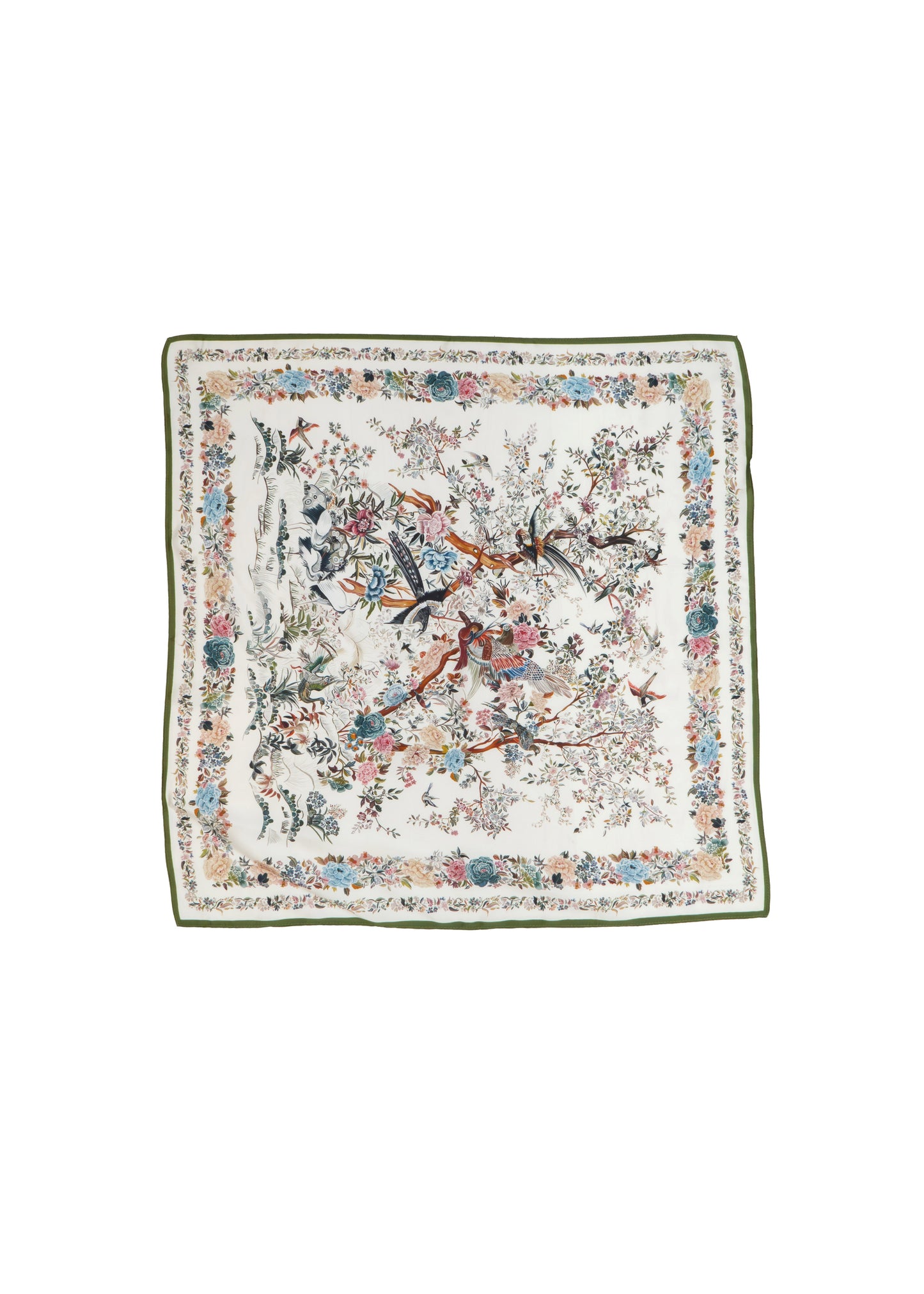 Bird Print Silk Scarf