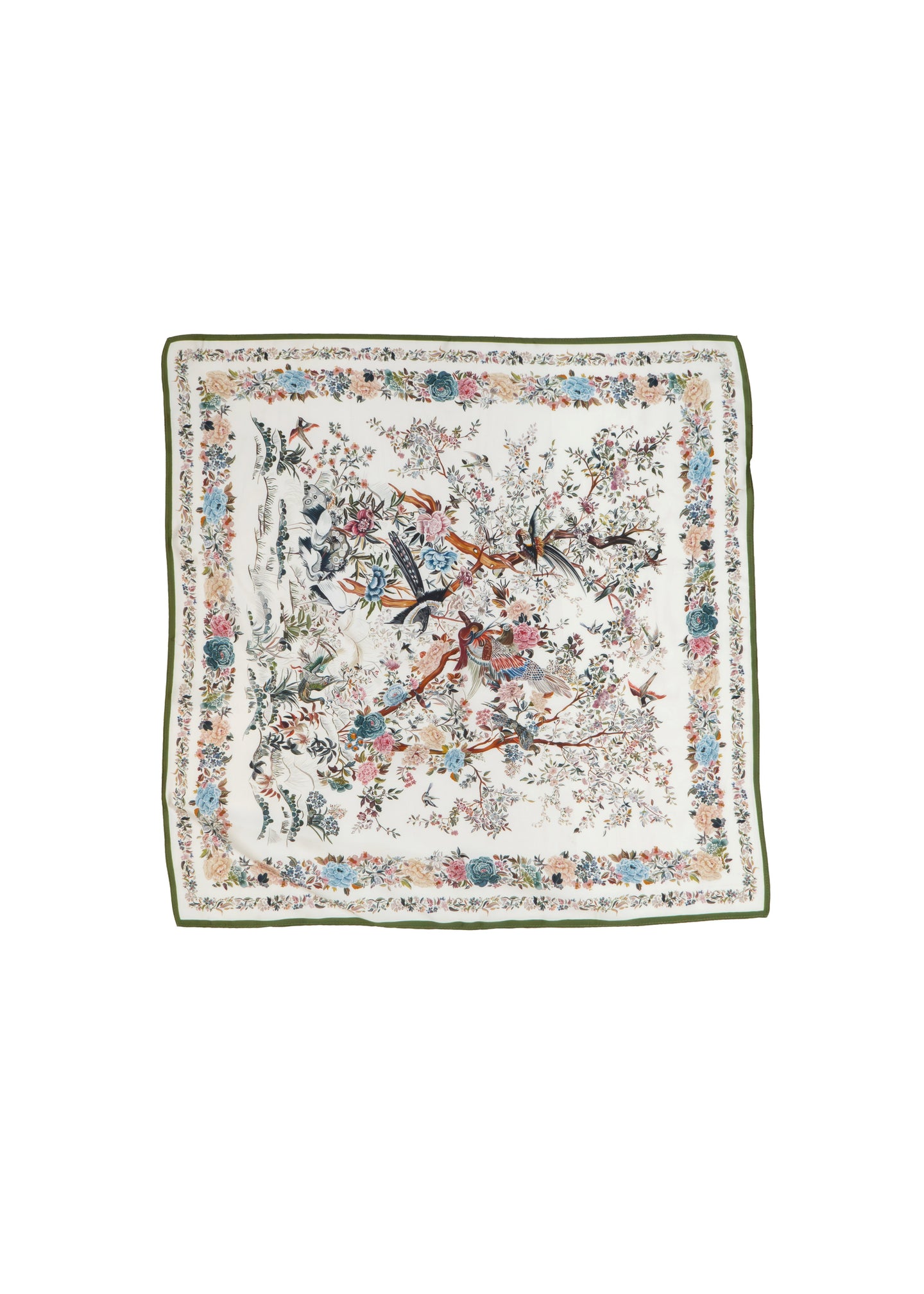 Bird Print Silk Scarf