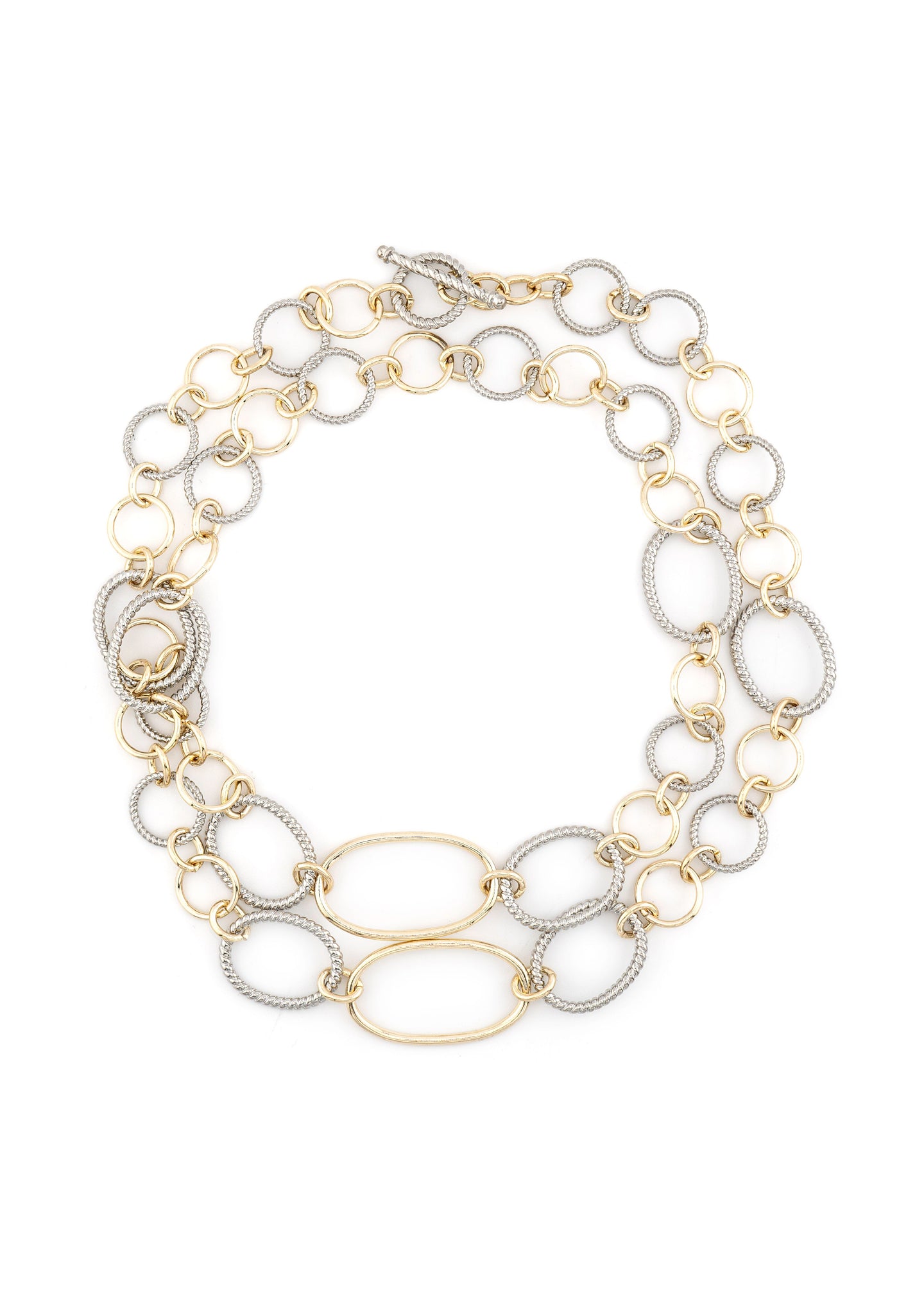 Mixed Metal Oval Link Necklace