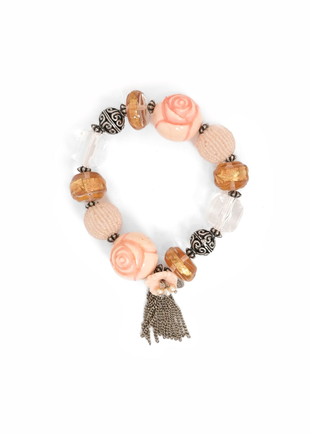Merx - Flower Bead Tassel Bracelet