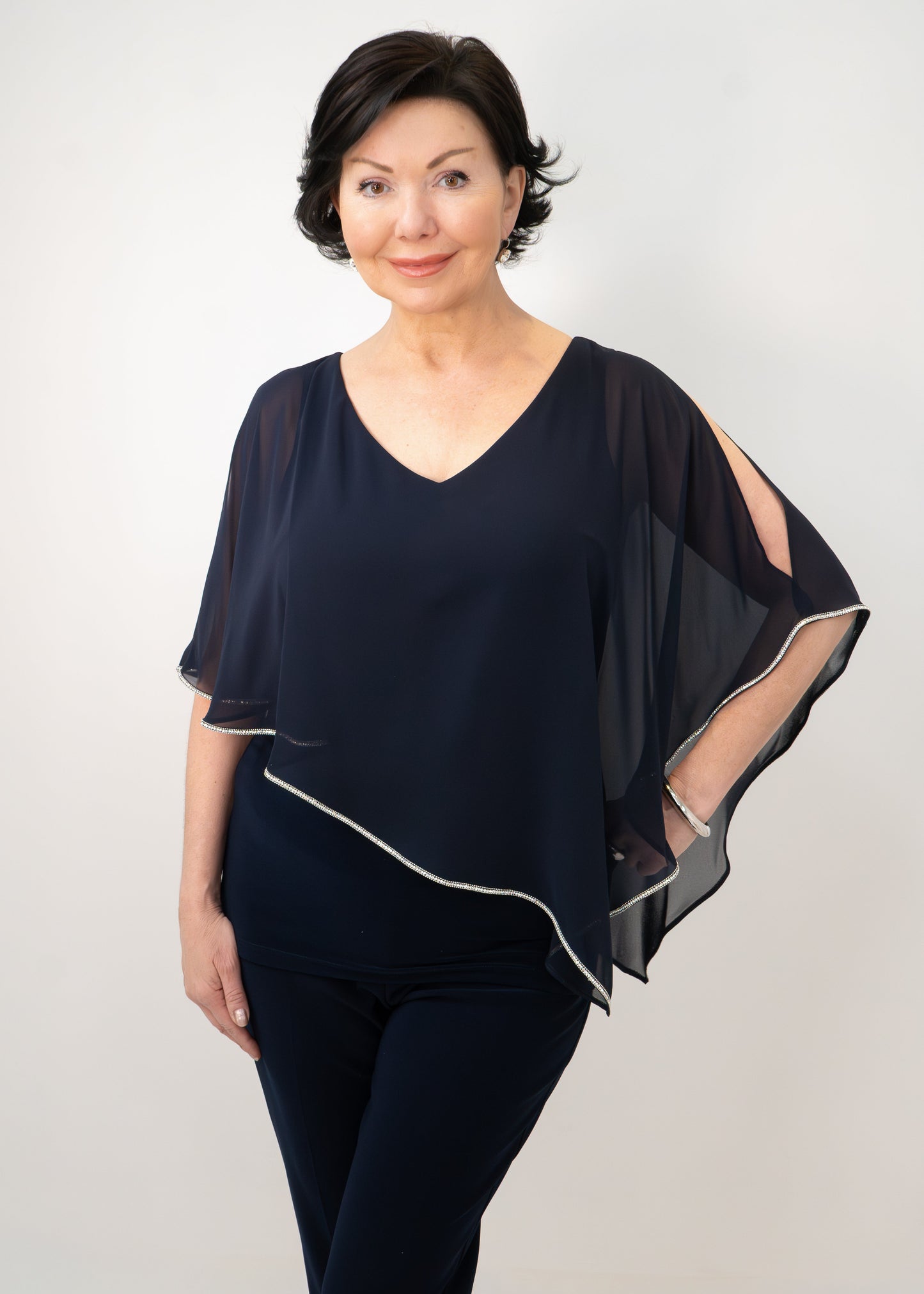 Joseph Ribkoff - Signature Chiffon Layered Poncho Tunic