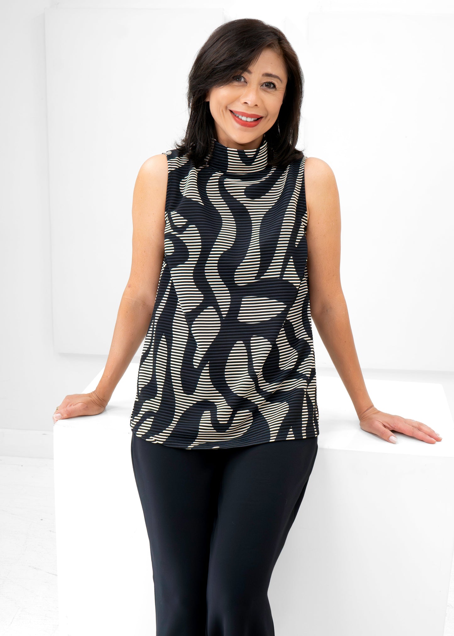 Compli K - Sleeveless Abstract Print Top - SALE