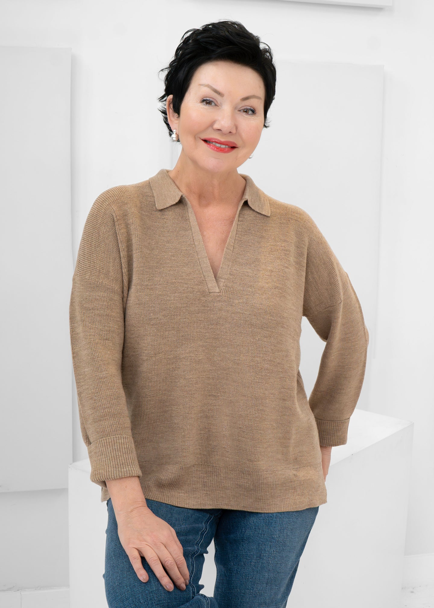 Eileen Fisher - Classic Collar Henley Sweater
