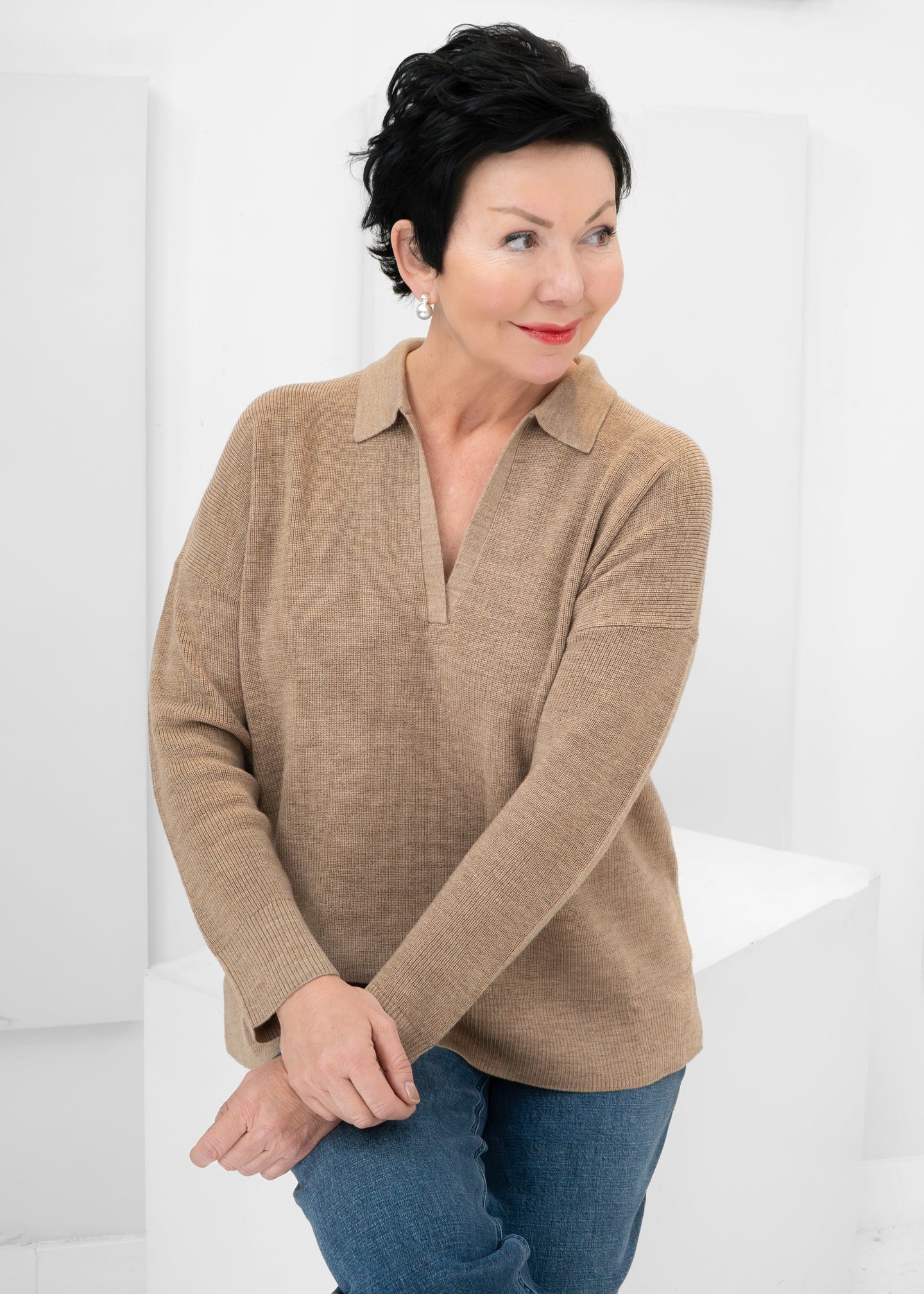 Eileen Fisher - Classic Collar Henley Sweater