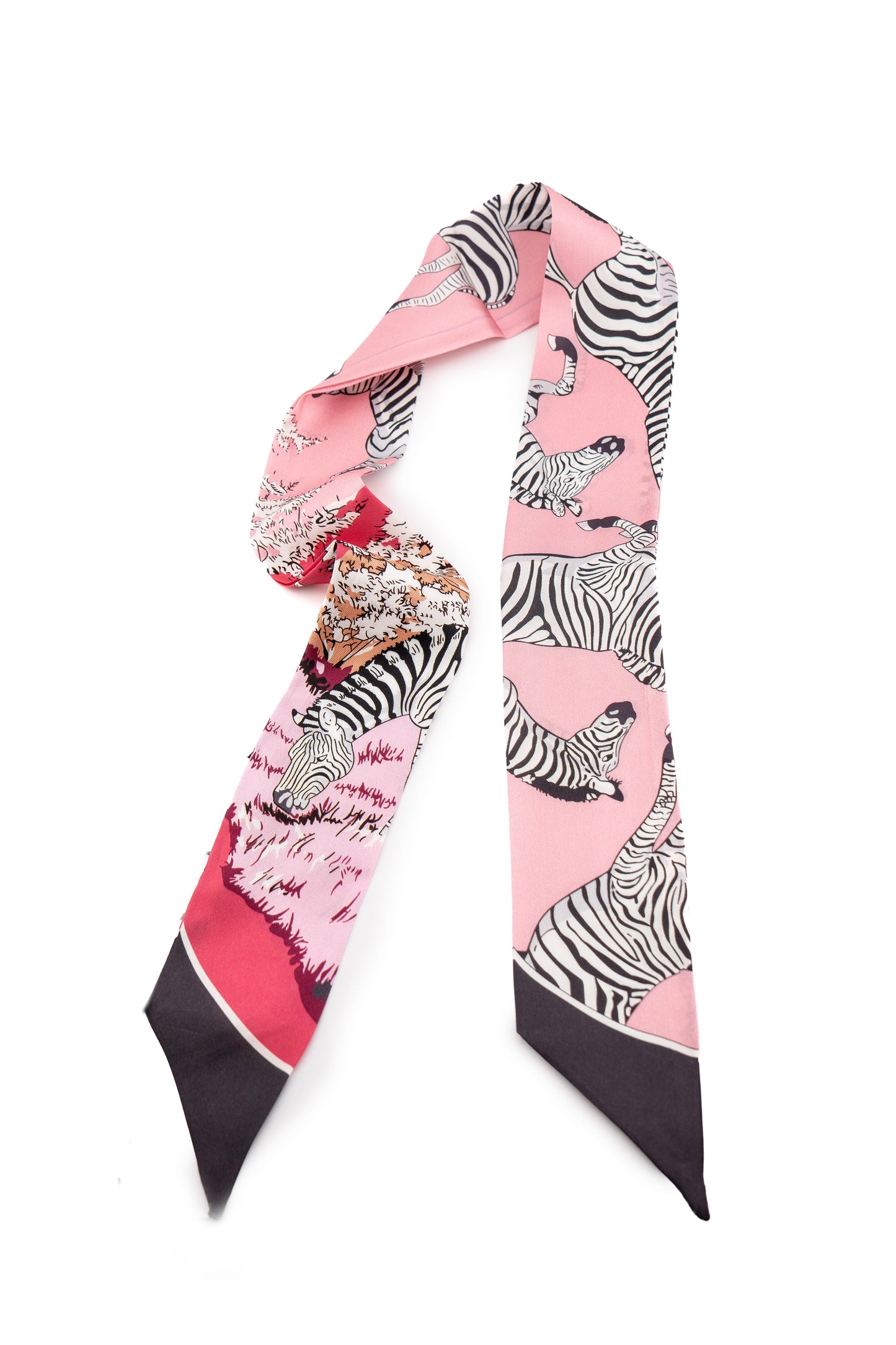 Zebra Print Long Silk Scarf