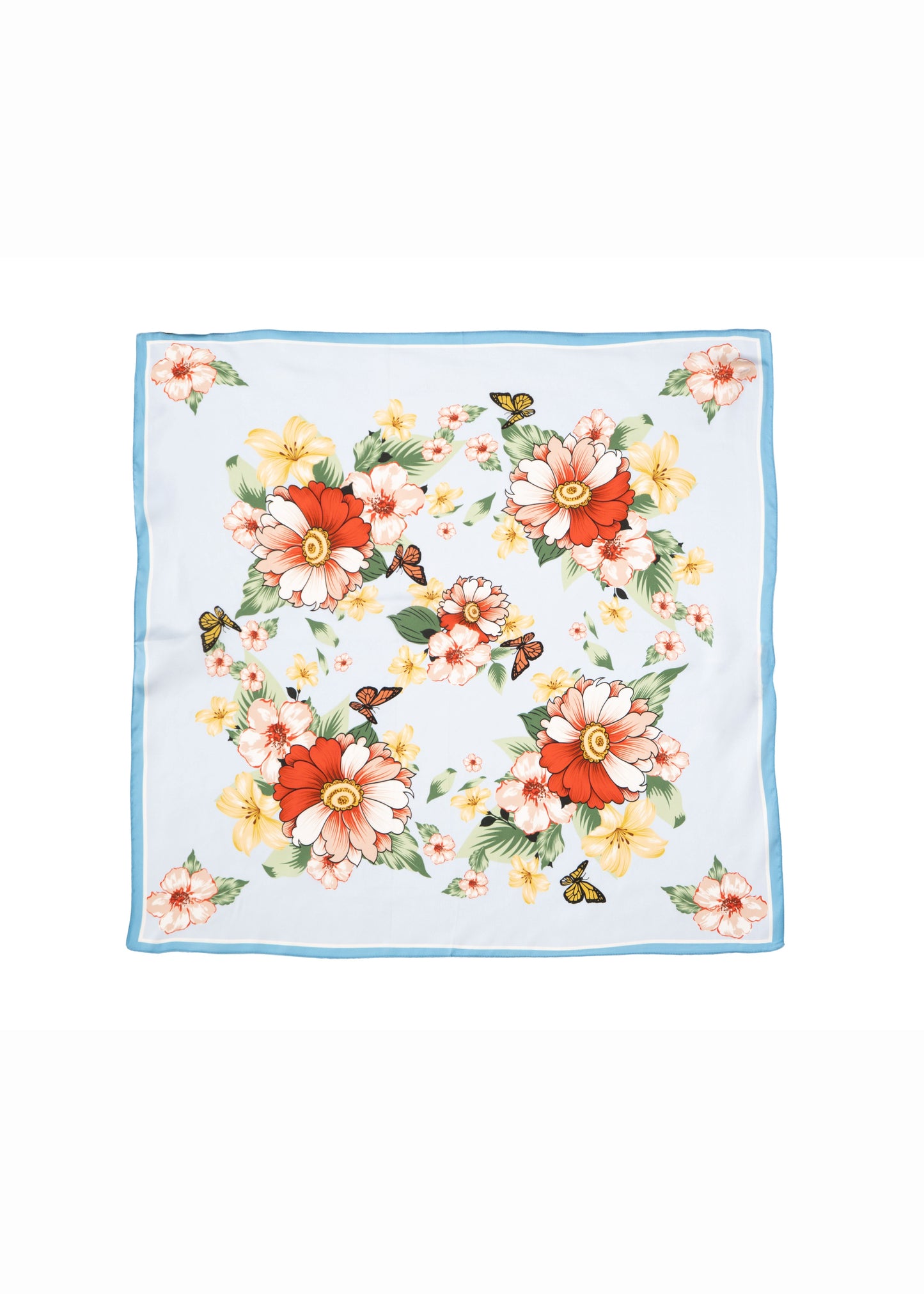 Floral Butterfly Silk Scarf