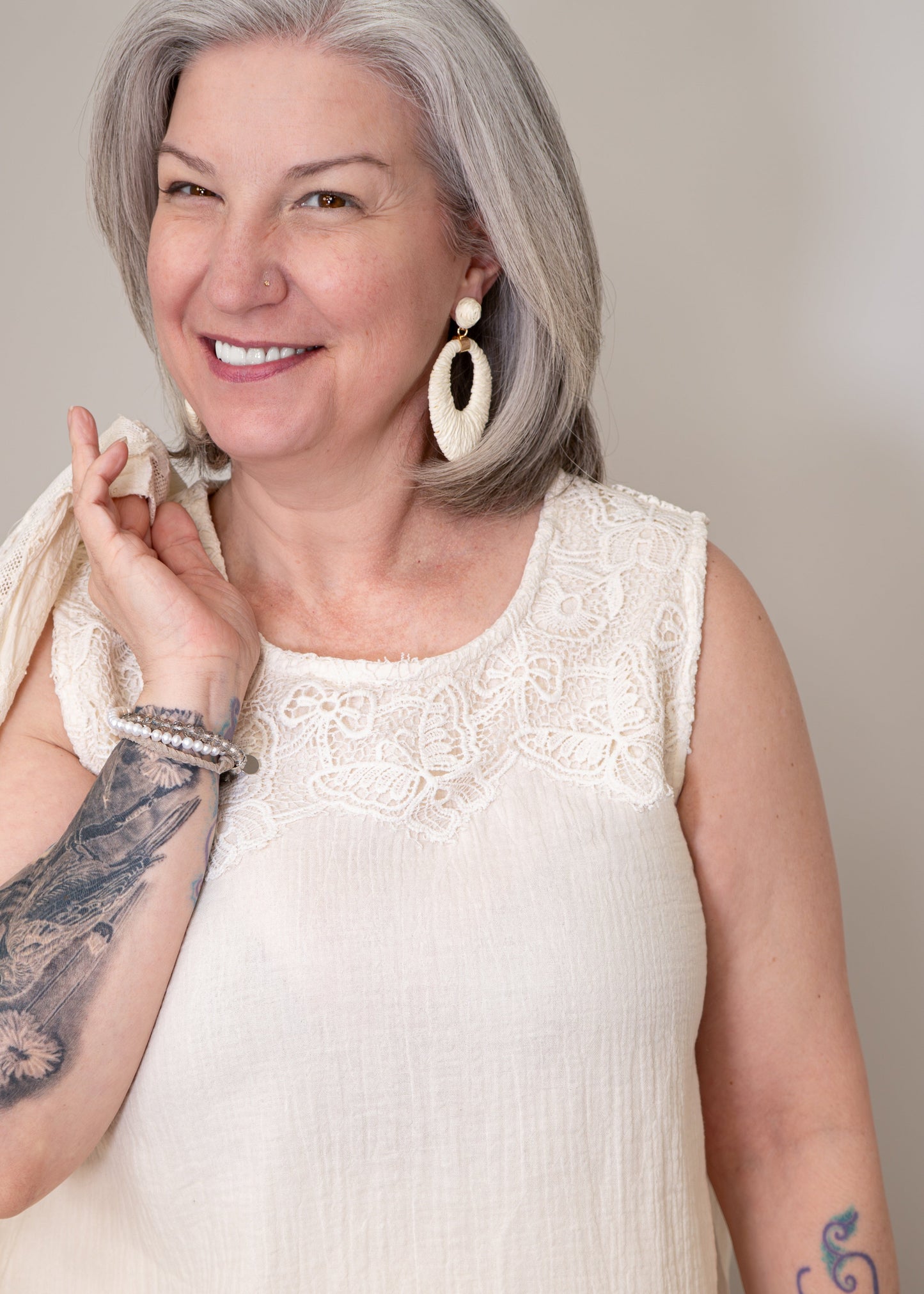 Paper Lace - Angel Print Lace Top