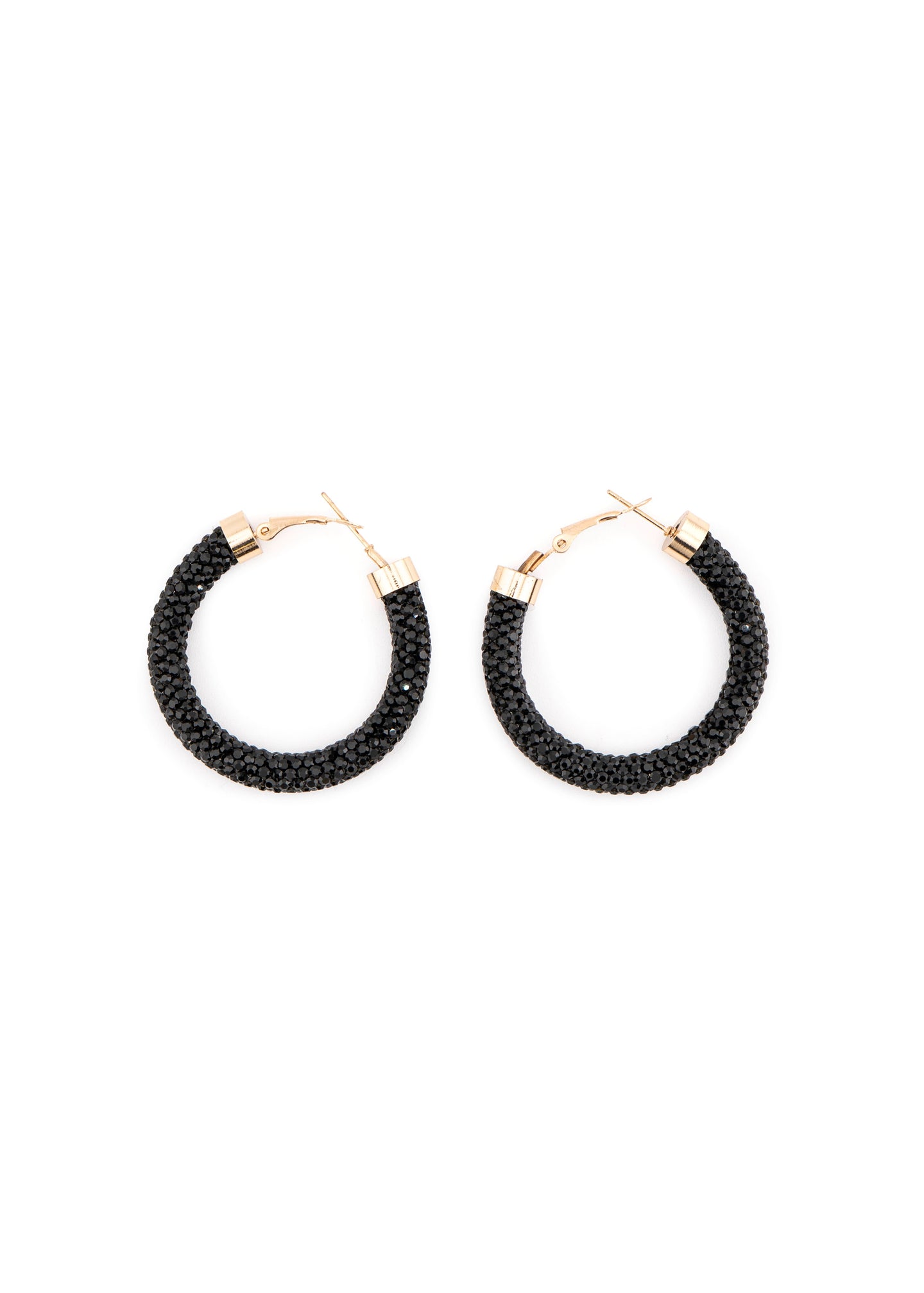 Encrusted Crystal Hoop Earrings