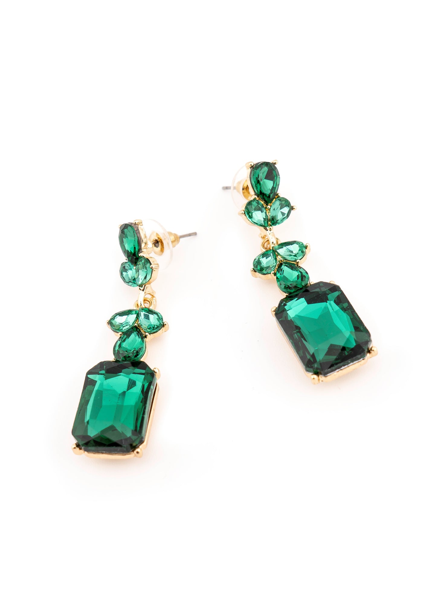 Emerald Crystal Drop Earrings
