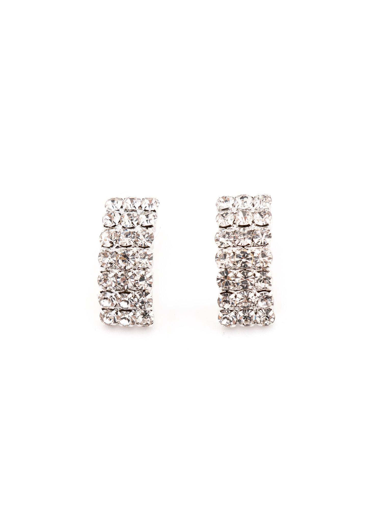 Crystal Bar Cluster Stud Earrings