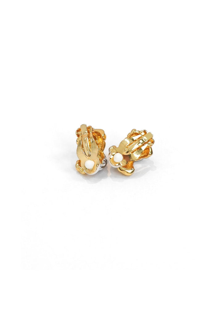 A G -  Two Tone X Clip Earring