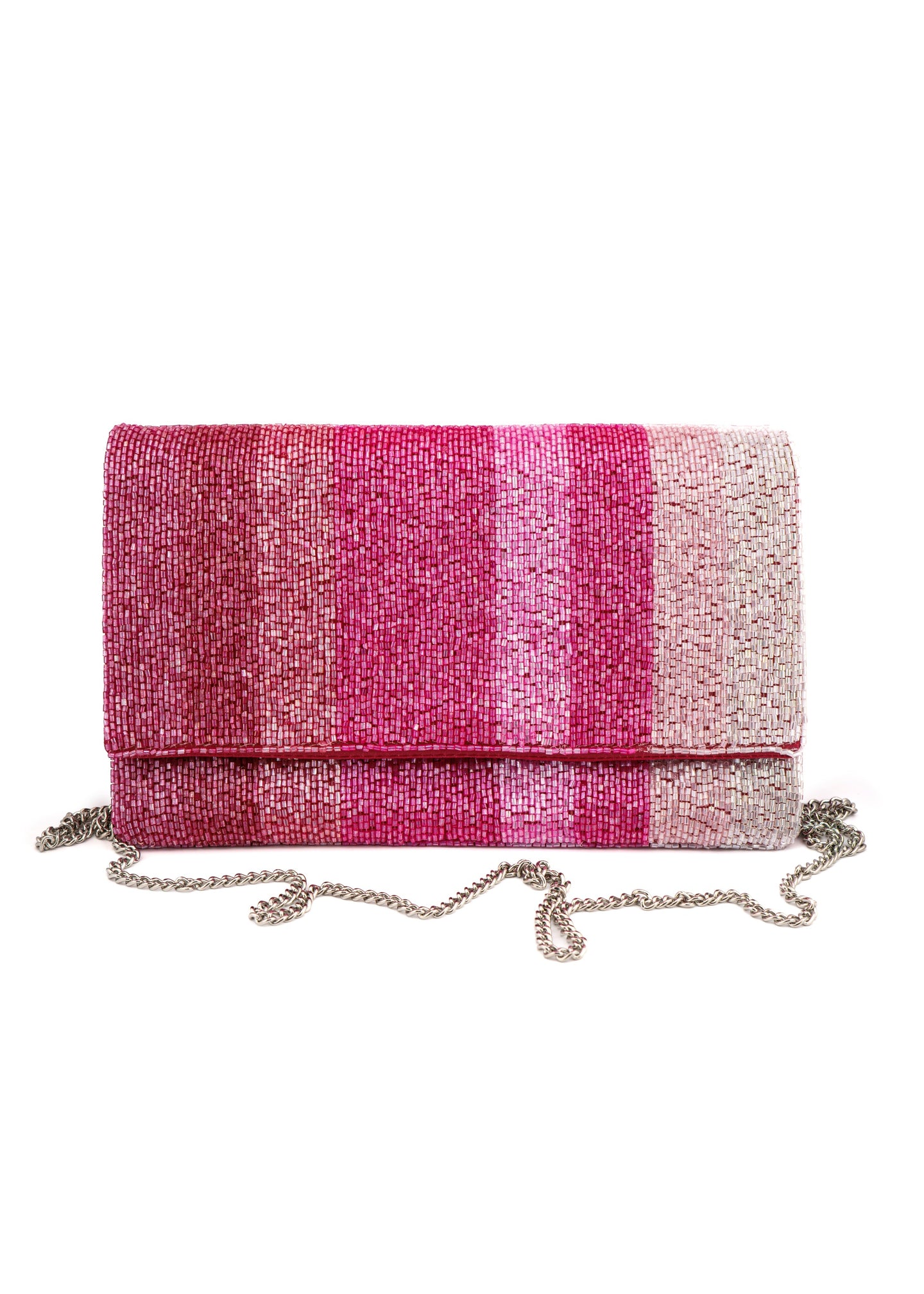 Pink Beaded Clutch Bag
