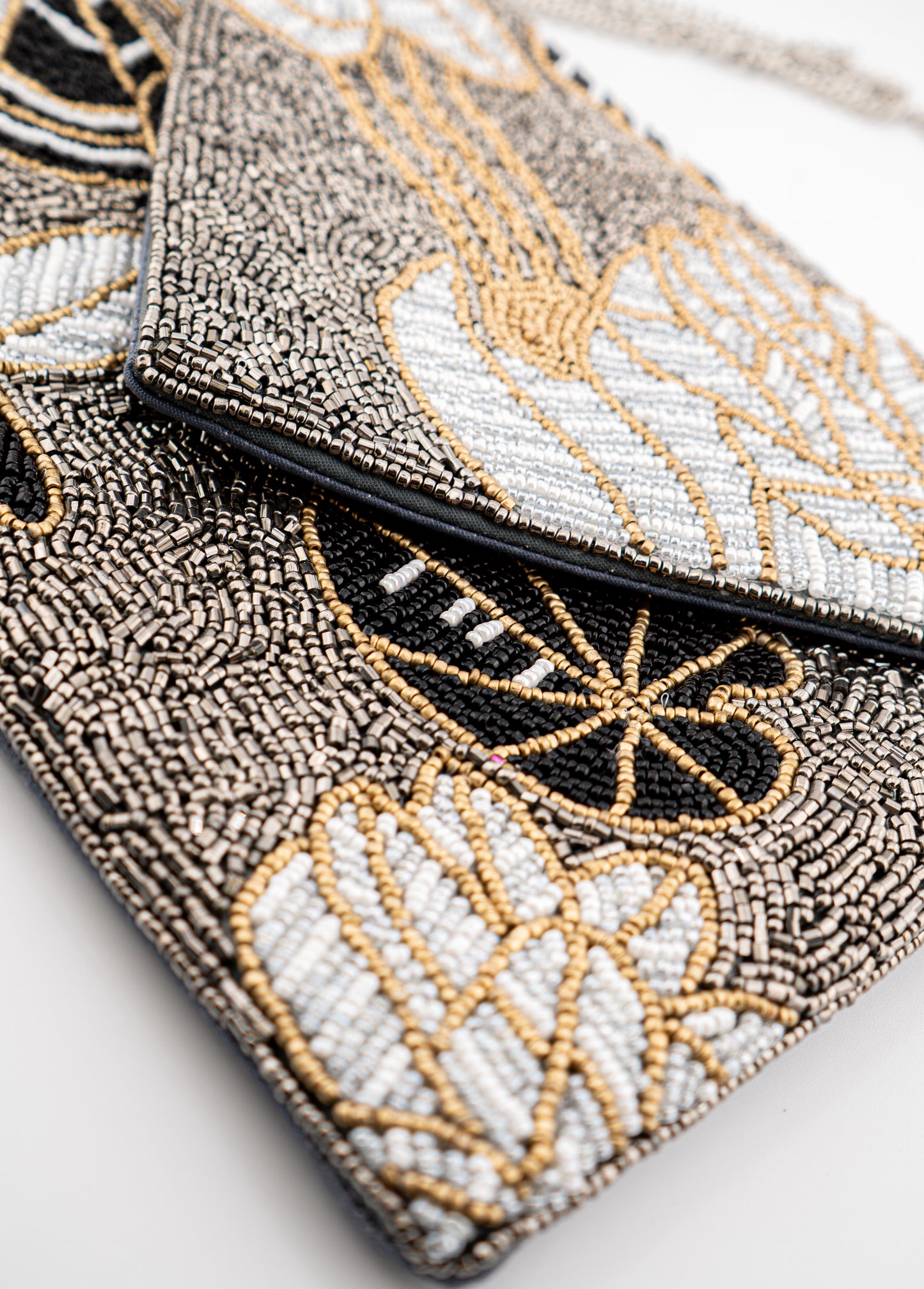 Beaded Botanical Envelope Bag