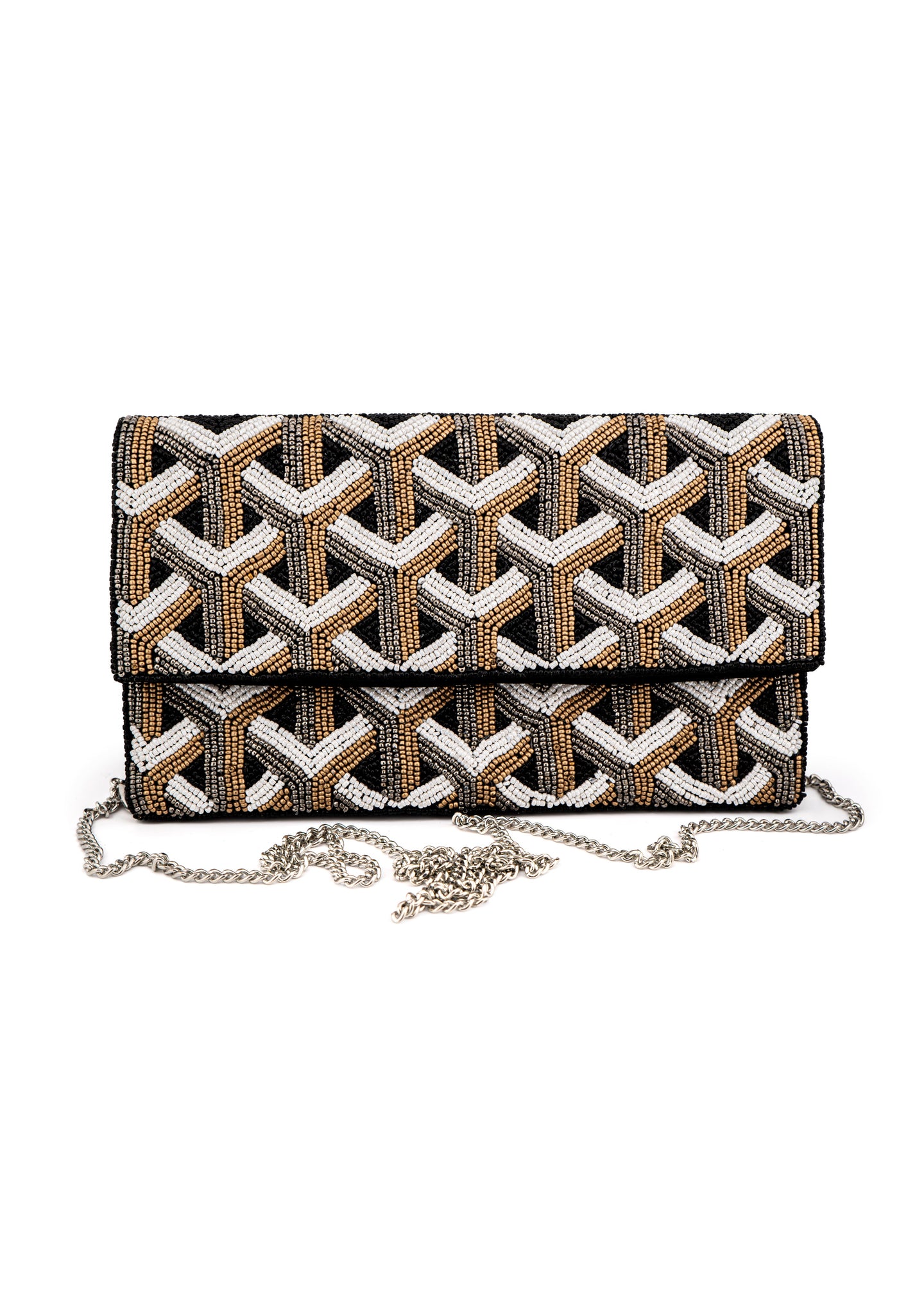 Lattice Beaded Clutch Bag
