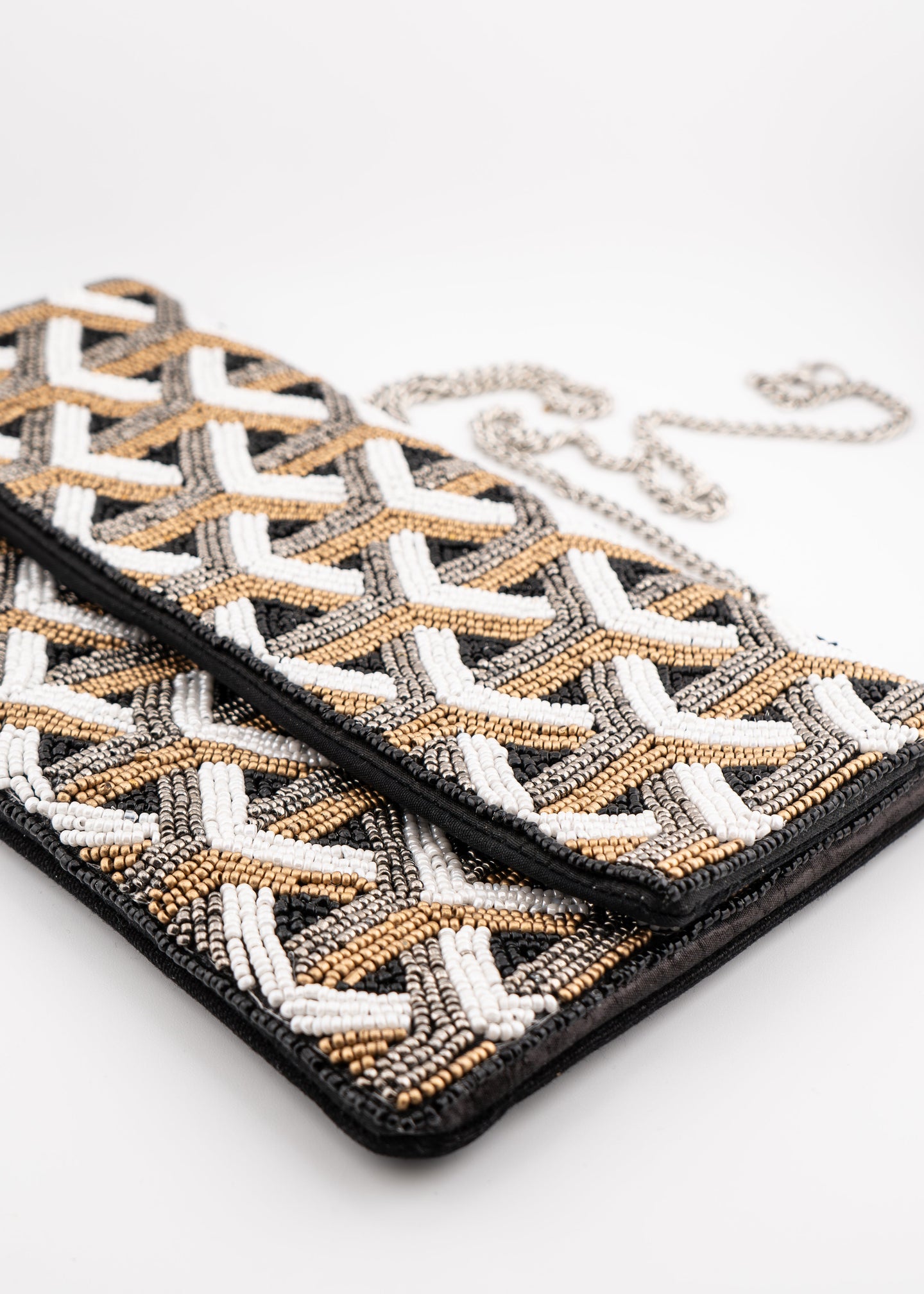 Lattice Beaded Clutch Bag