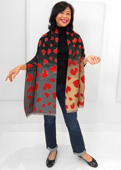 Difirenze - Reversible Small Heart Scarf