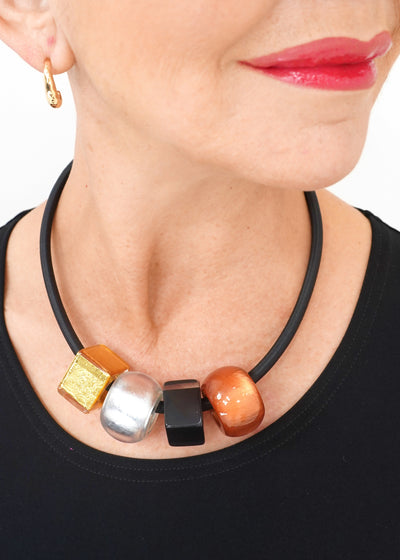 Zsiska - Colorful Bliss Metallic Beads Necklace