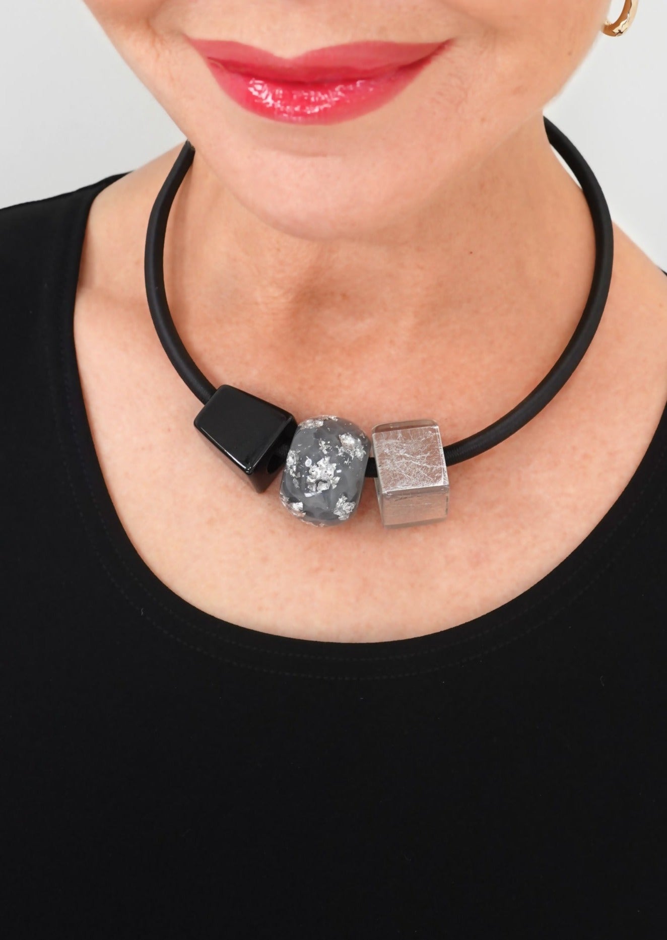 Zsiska - Colorful Bliss Black and Silver Necklace