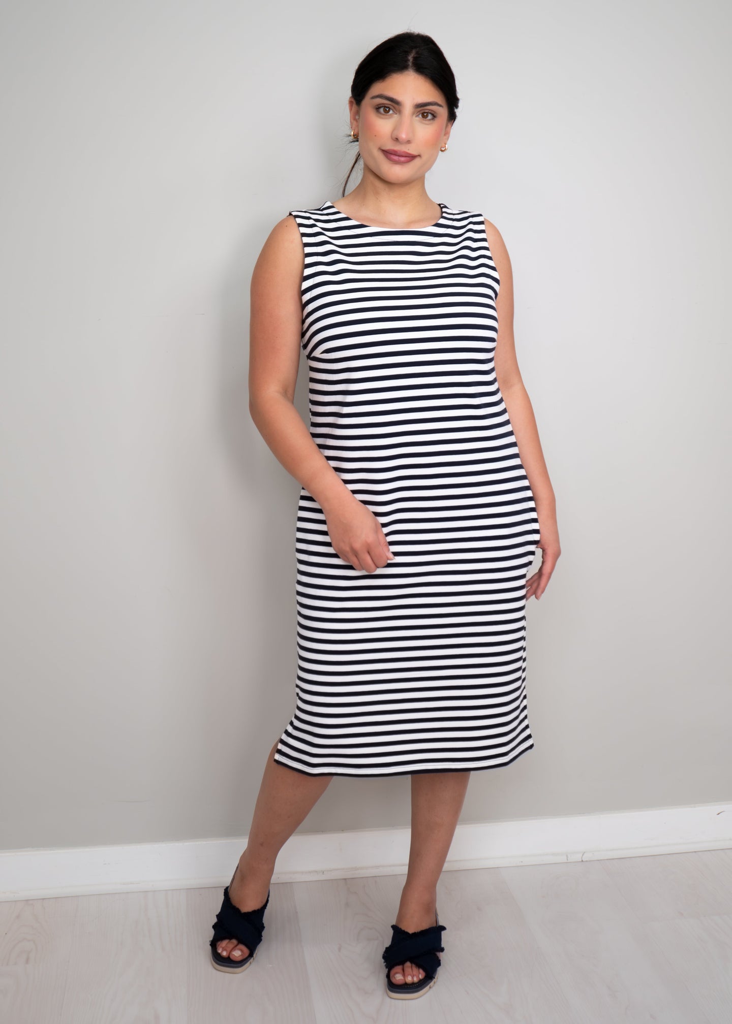 Shepherd's - Cotton French Terry Stripe Shift Dress