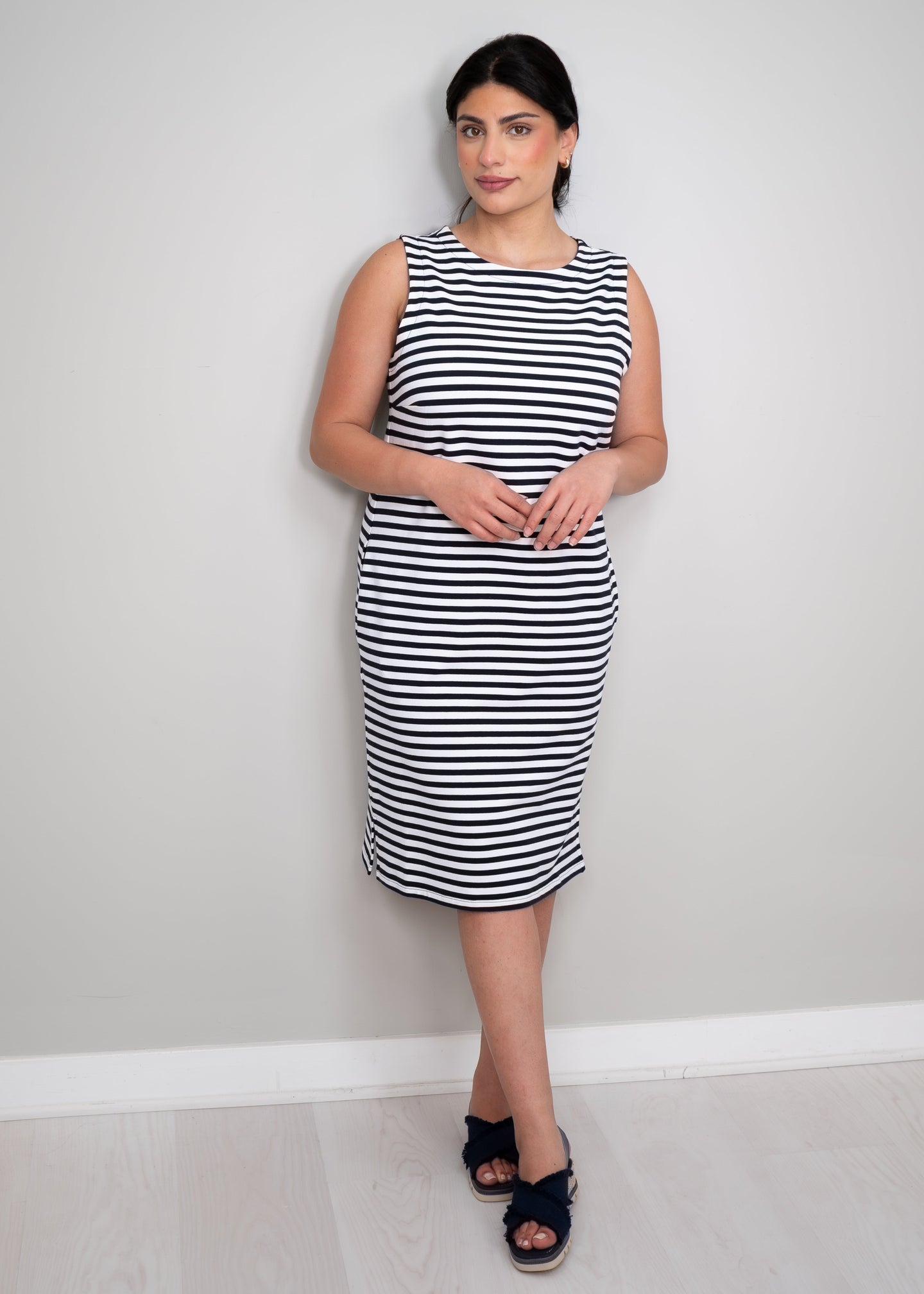 Shepherd's - Cotton French Terry Stripe Shift Dress