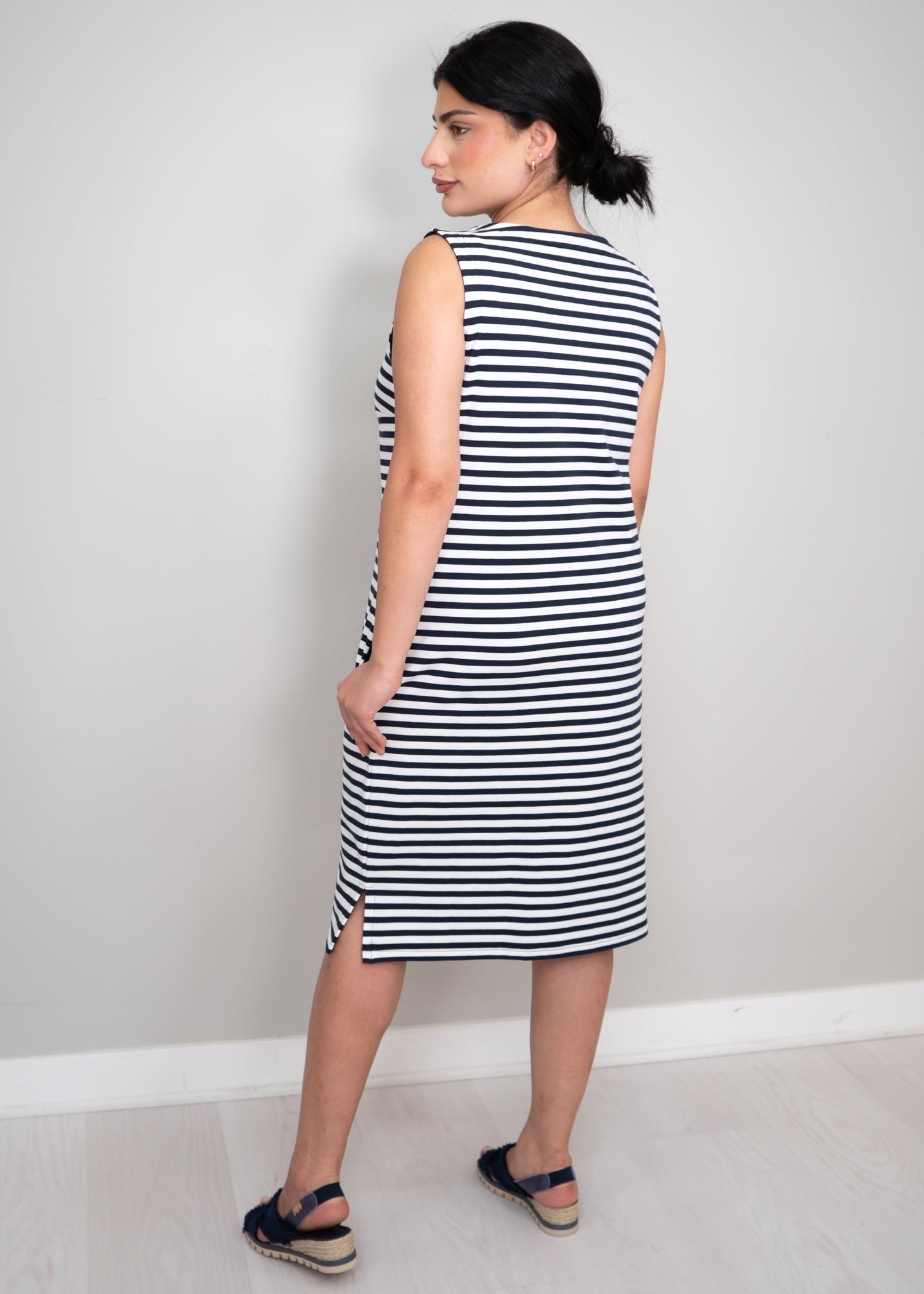 Shepherd's - Cotton French Terry Stripe Shift Dress