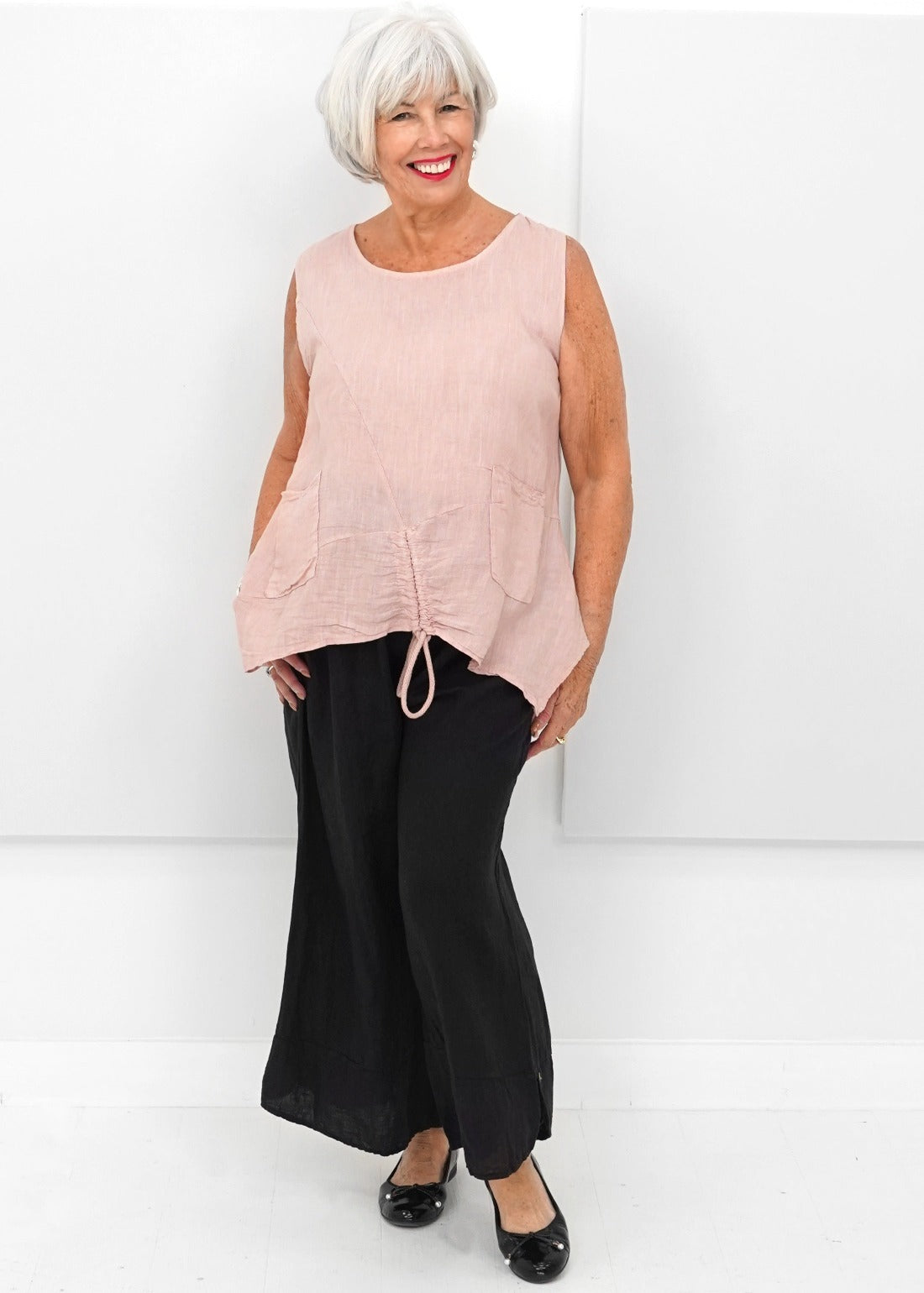 Catherine Lillywhite's - Linen Front Pocket Tank