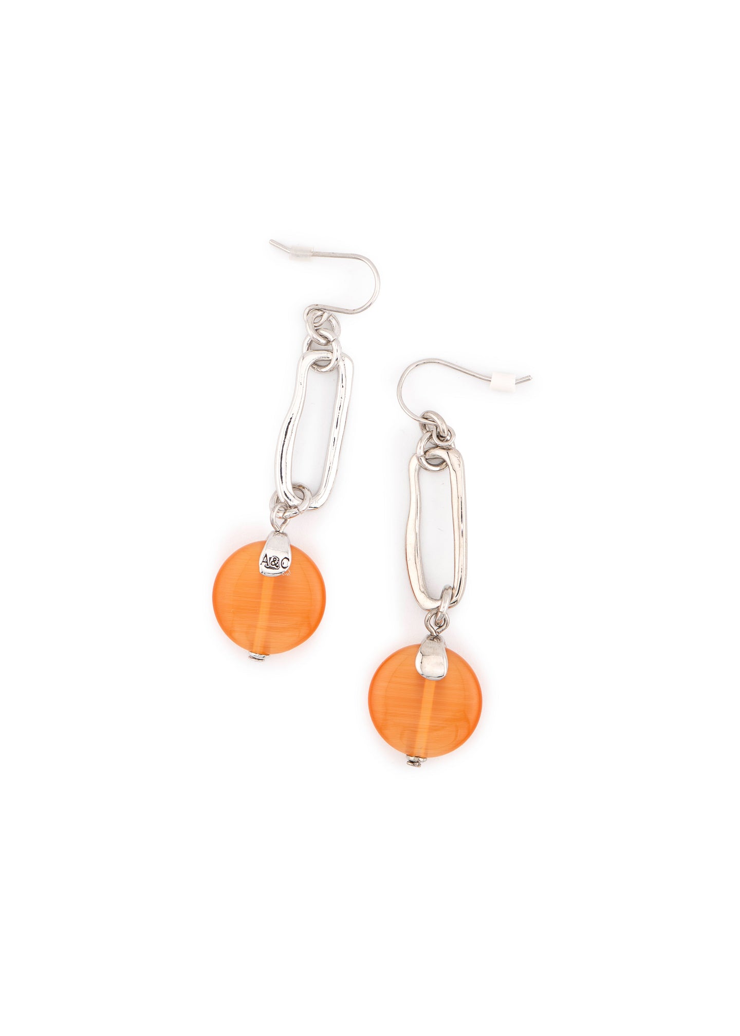 Silver-Tone Carnelian Hook Earrings