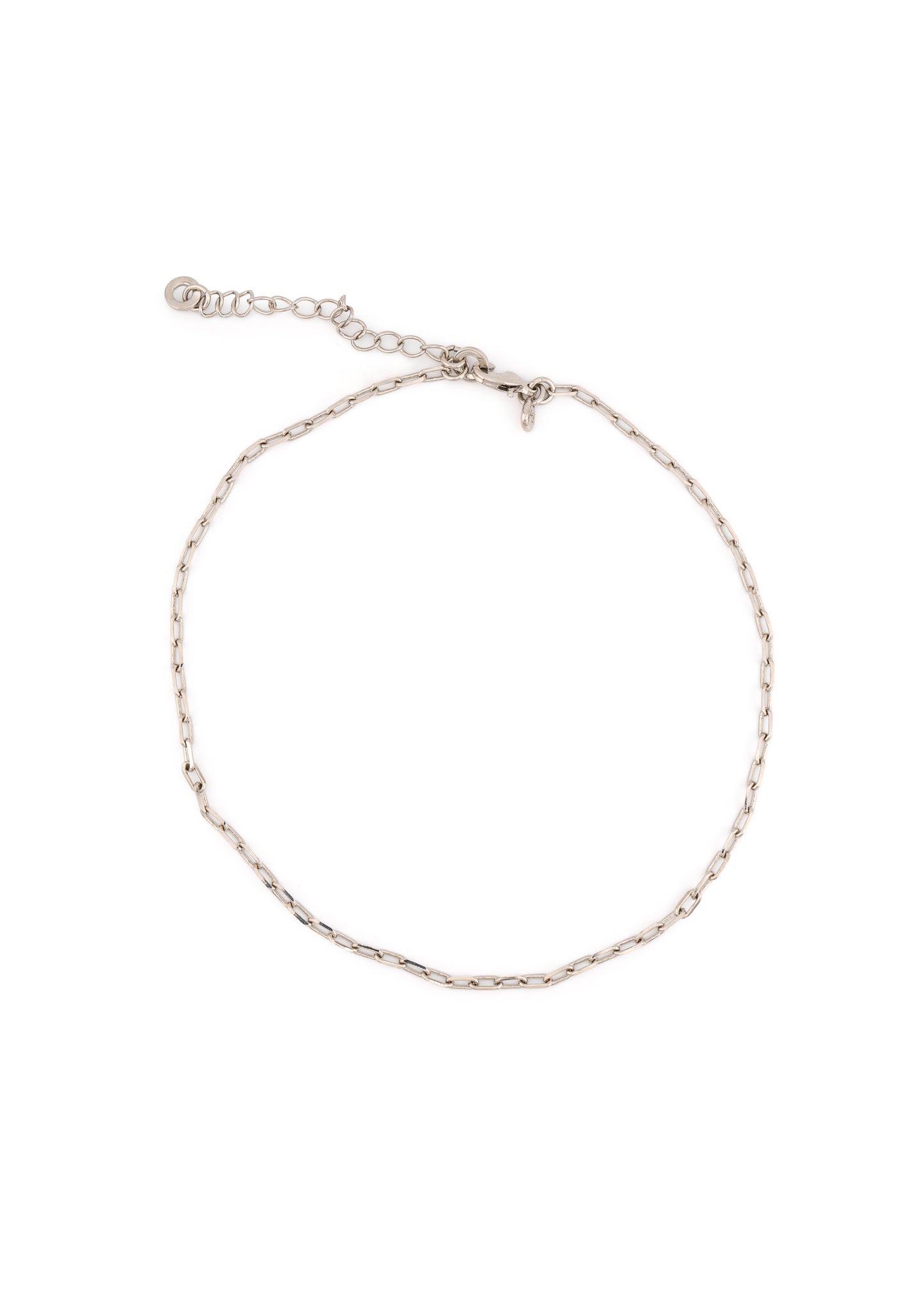 Silver-Tone Rectangular Link Chain Necklace