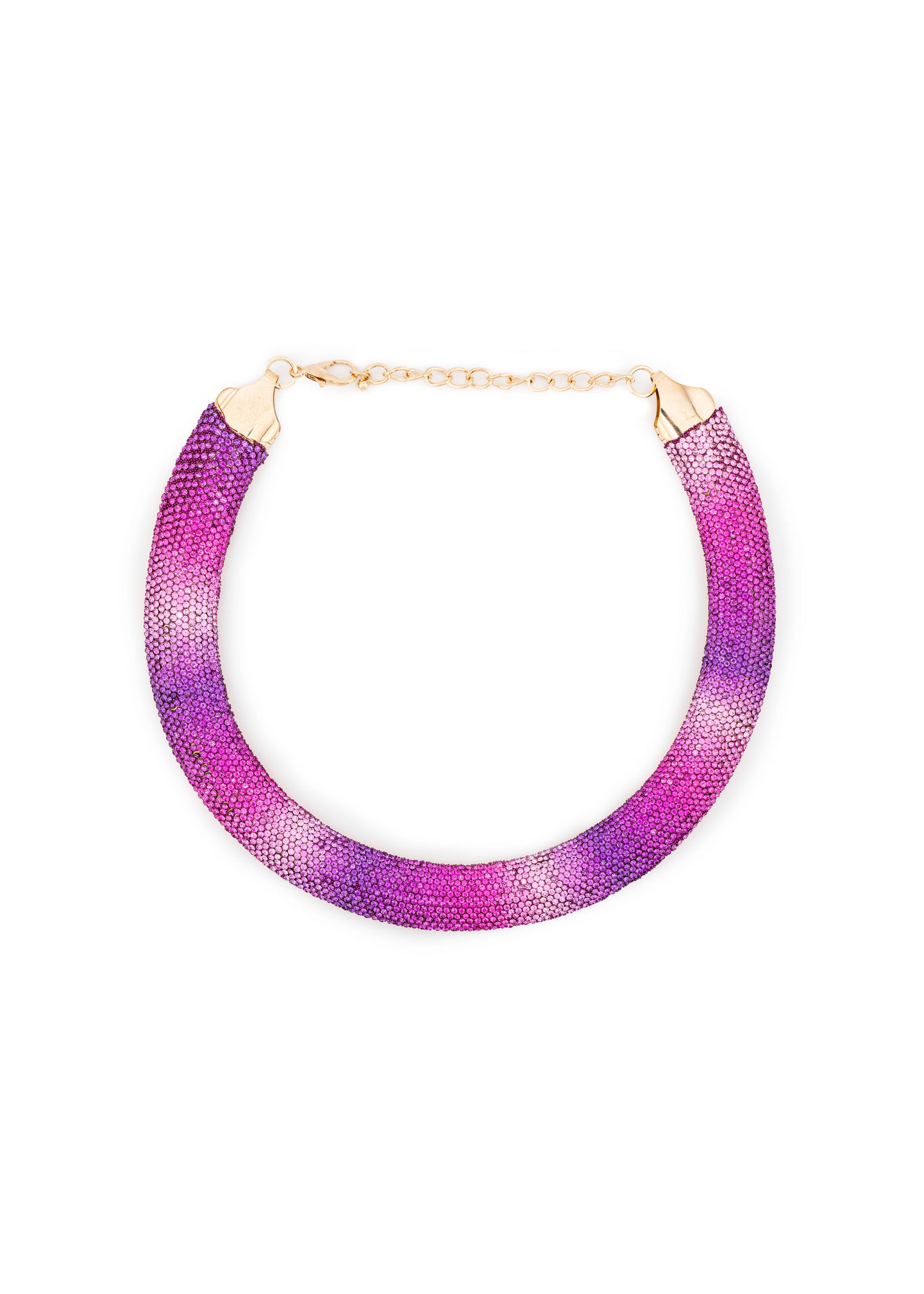 Pink Multi Crystal Bib Necklace