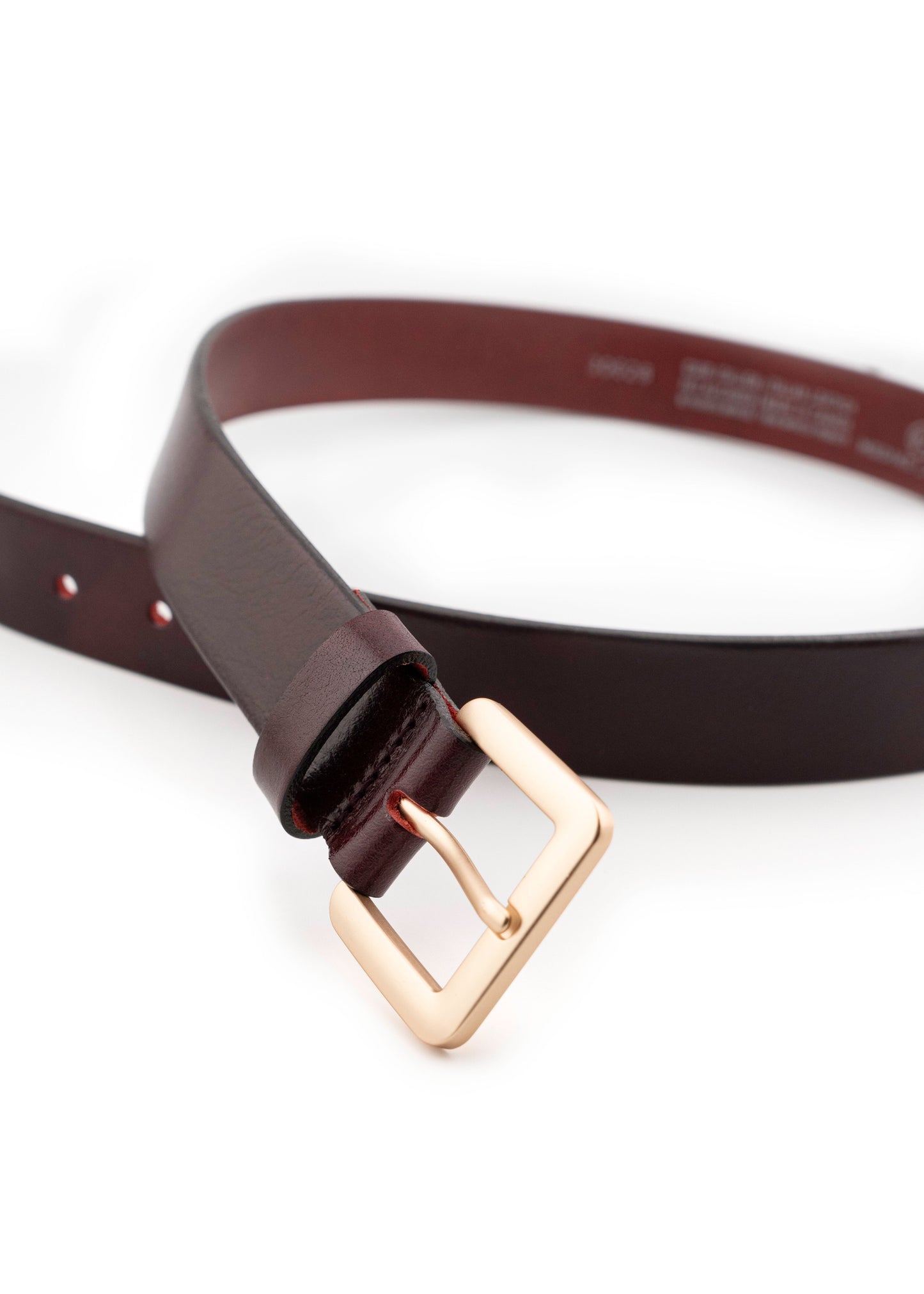 Landes - Classic Leather Belt With Gold Buckle