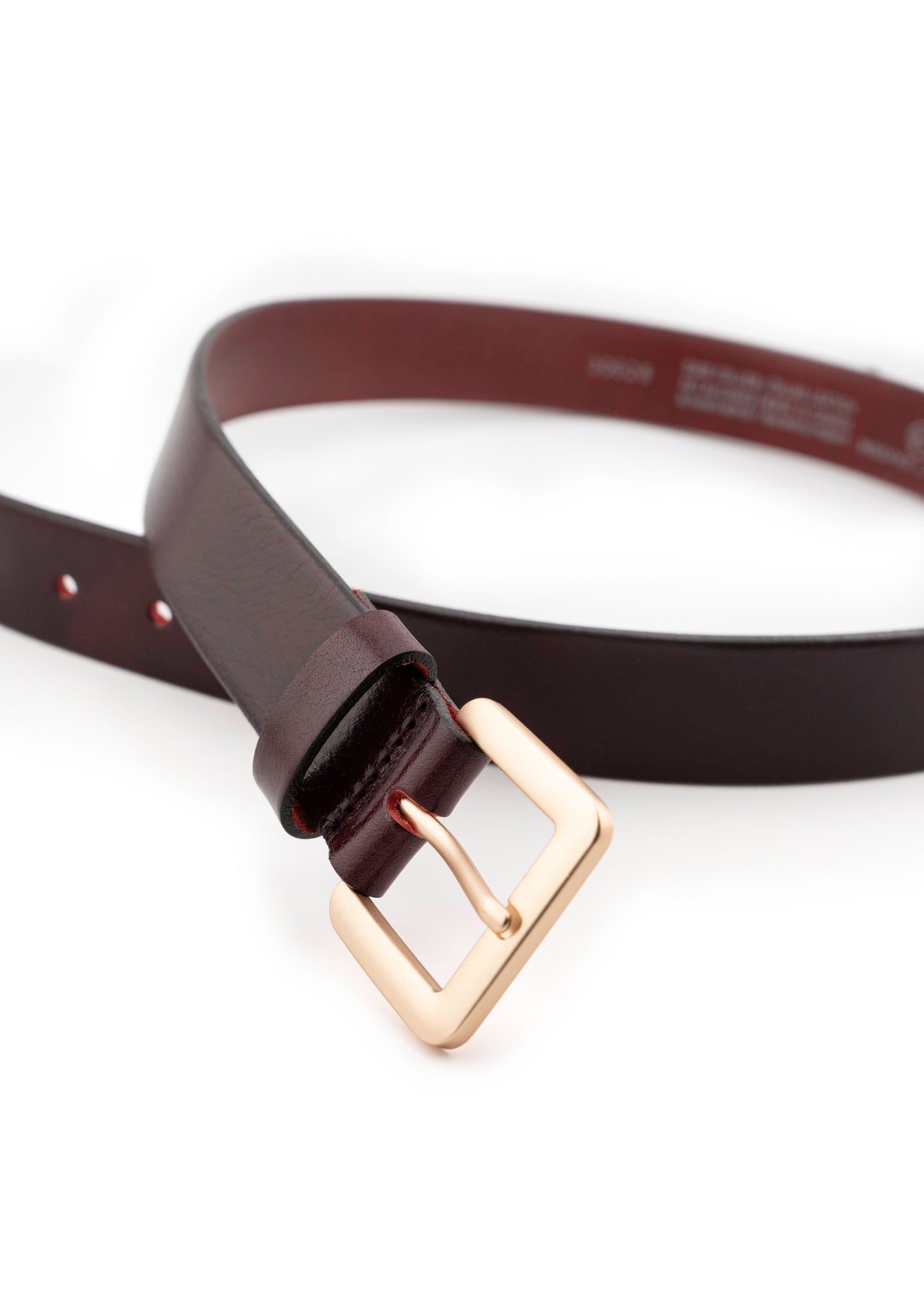Landes - Classic Leather Belt With Gold Buckle