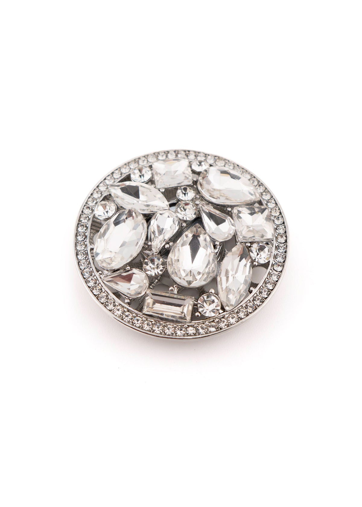 Crystal Round Brooch