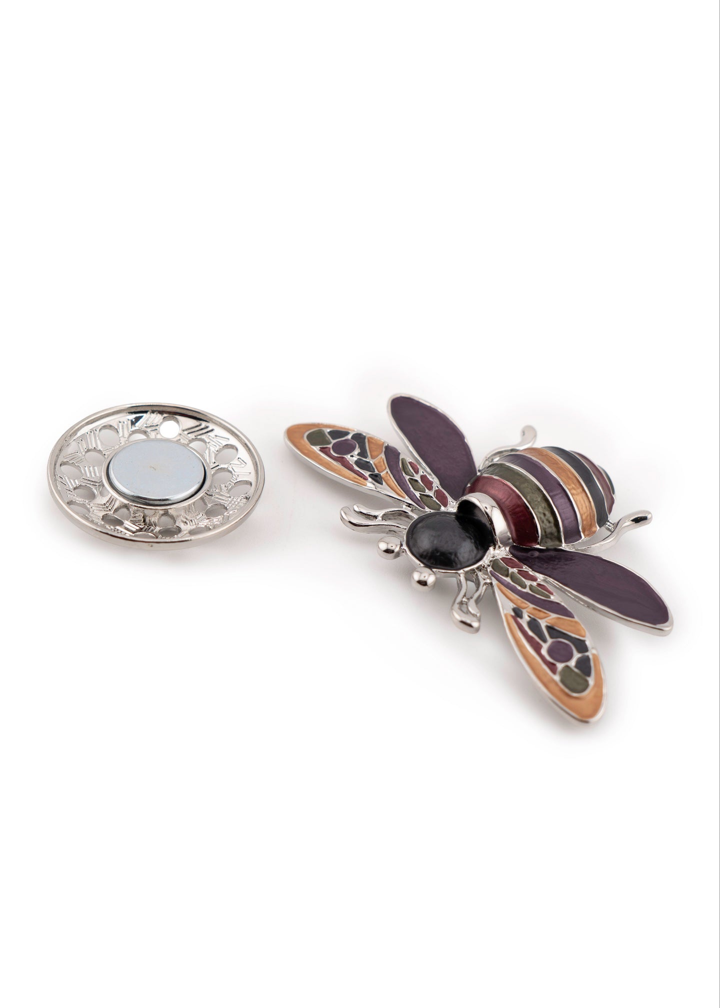 Burgundy Bee Brooch