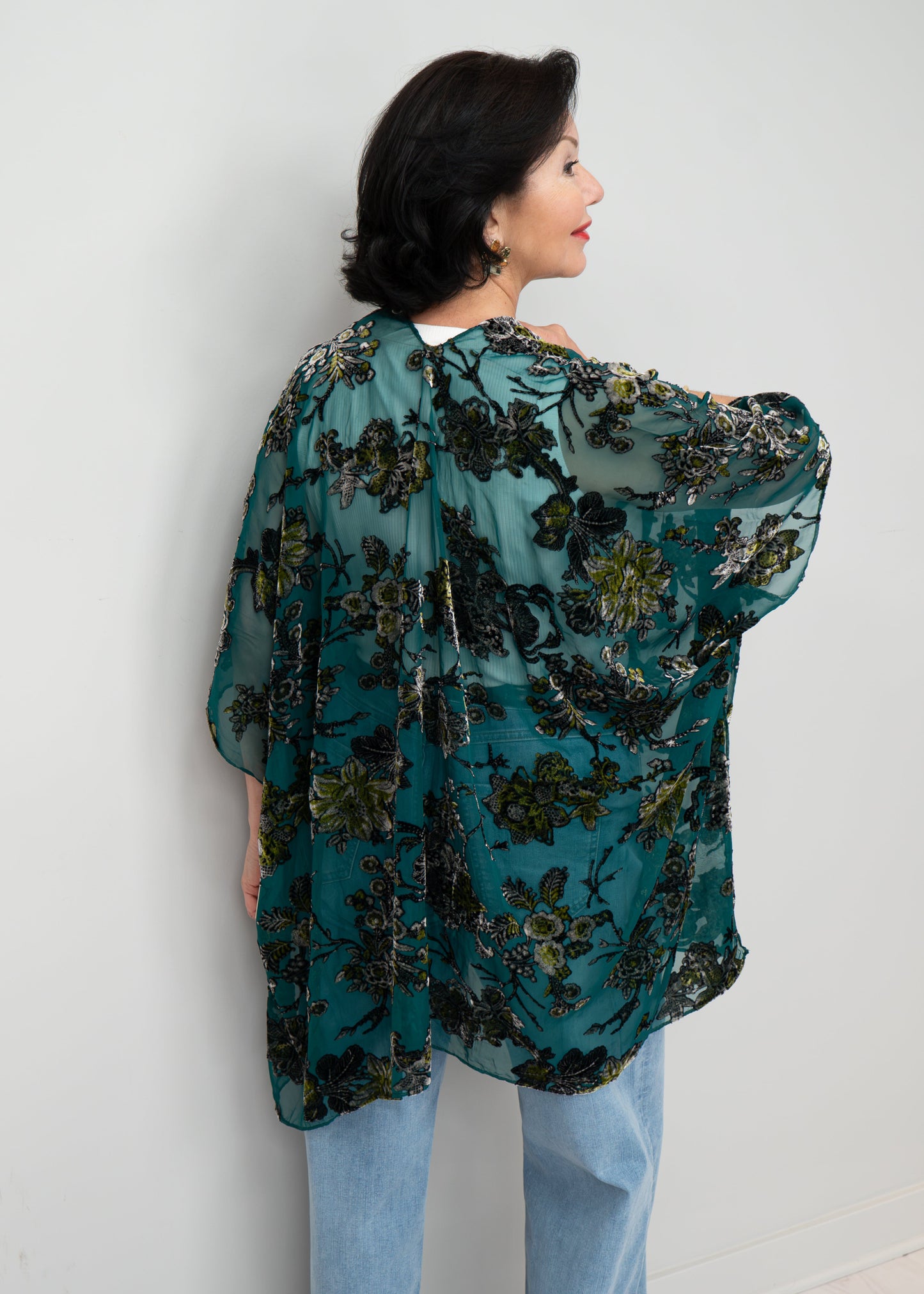 Paparazzi - Viscose Burnout Floral Pattern Kimono