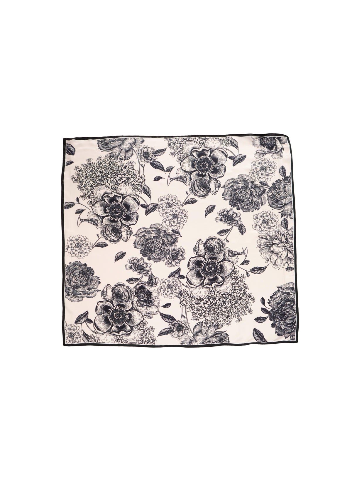 Botanical Floral Print Silk Scarf