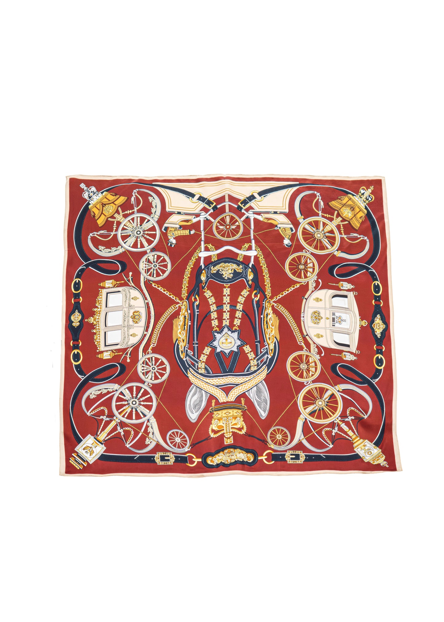 Royal Carriage & Harness Print Silk Scarf