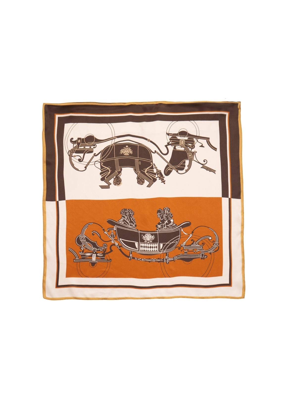 Equestrian Carriage Print Silk Scarf